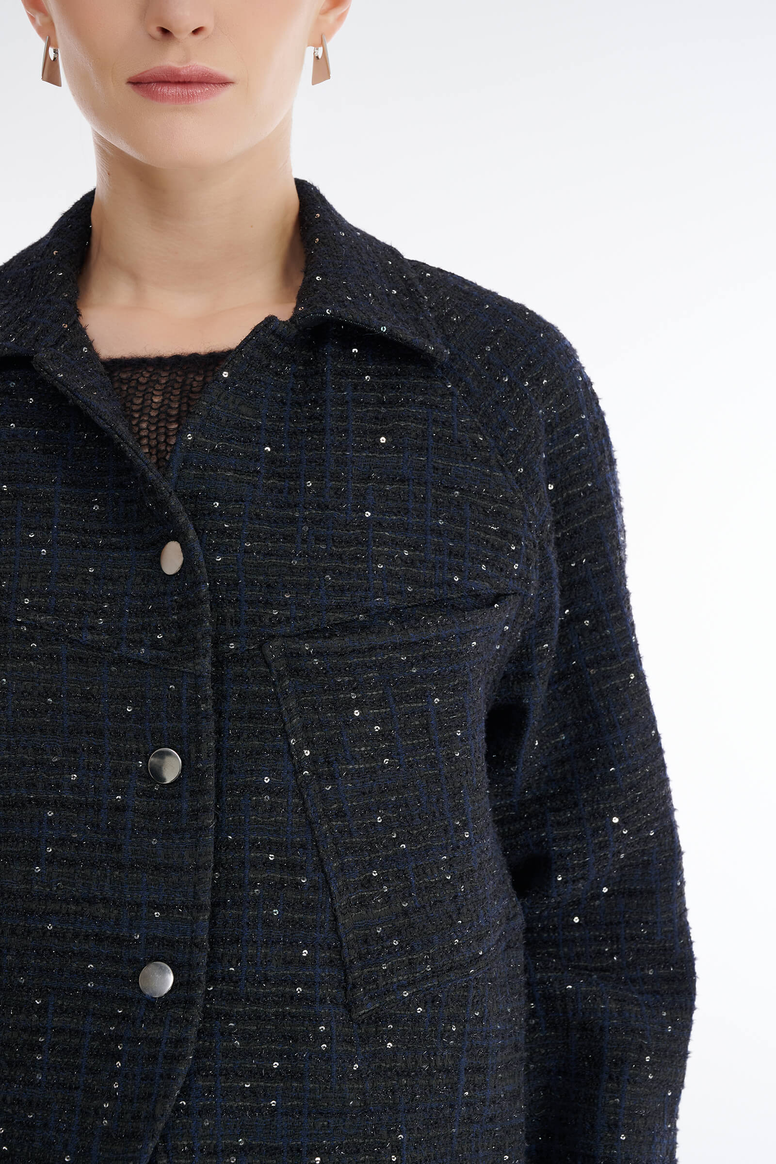 Трикотажный жакет с пайетками Бренд Sarah Pacini