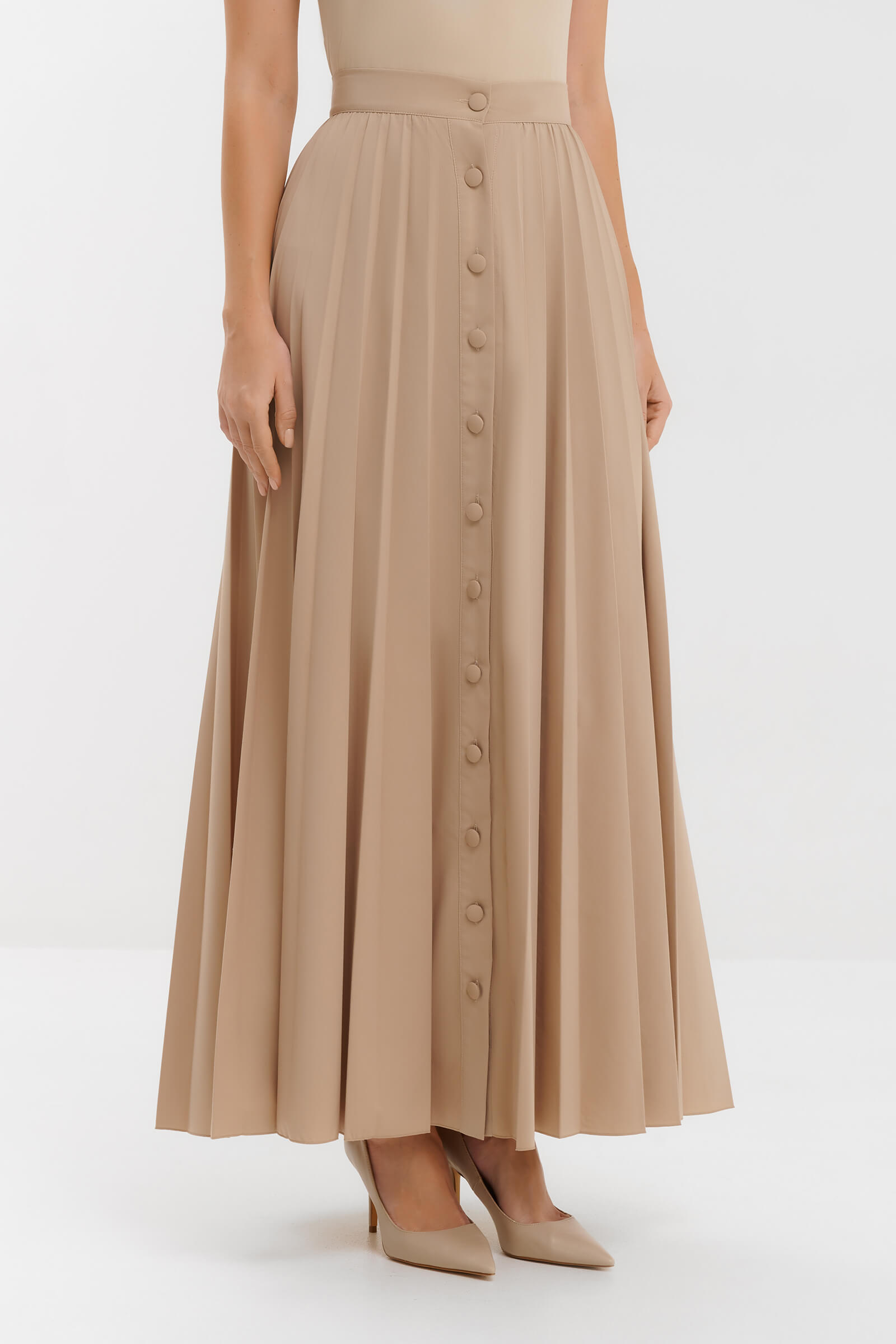 Плиссированная юбка на пуговицах Бренд Milva Mi