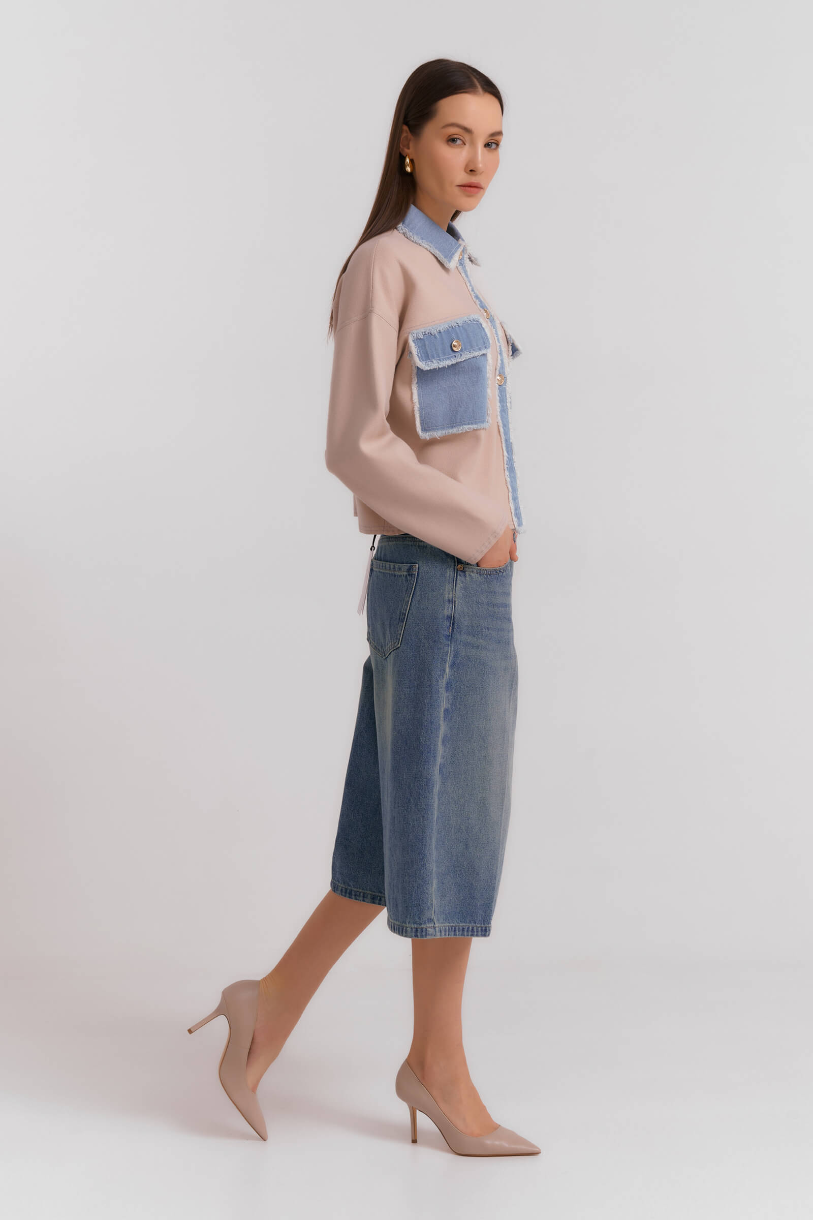 Джинсовые шорты-бермуды Бренд Diana Gallesi