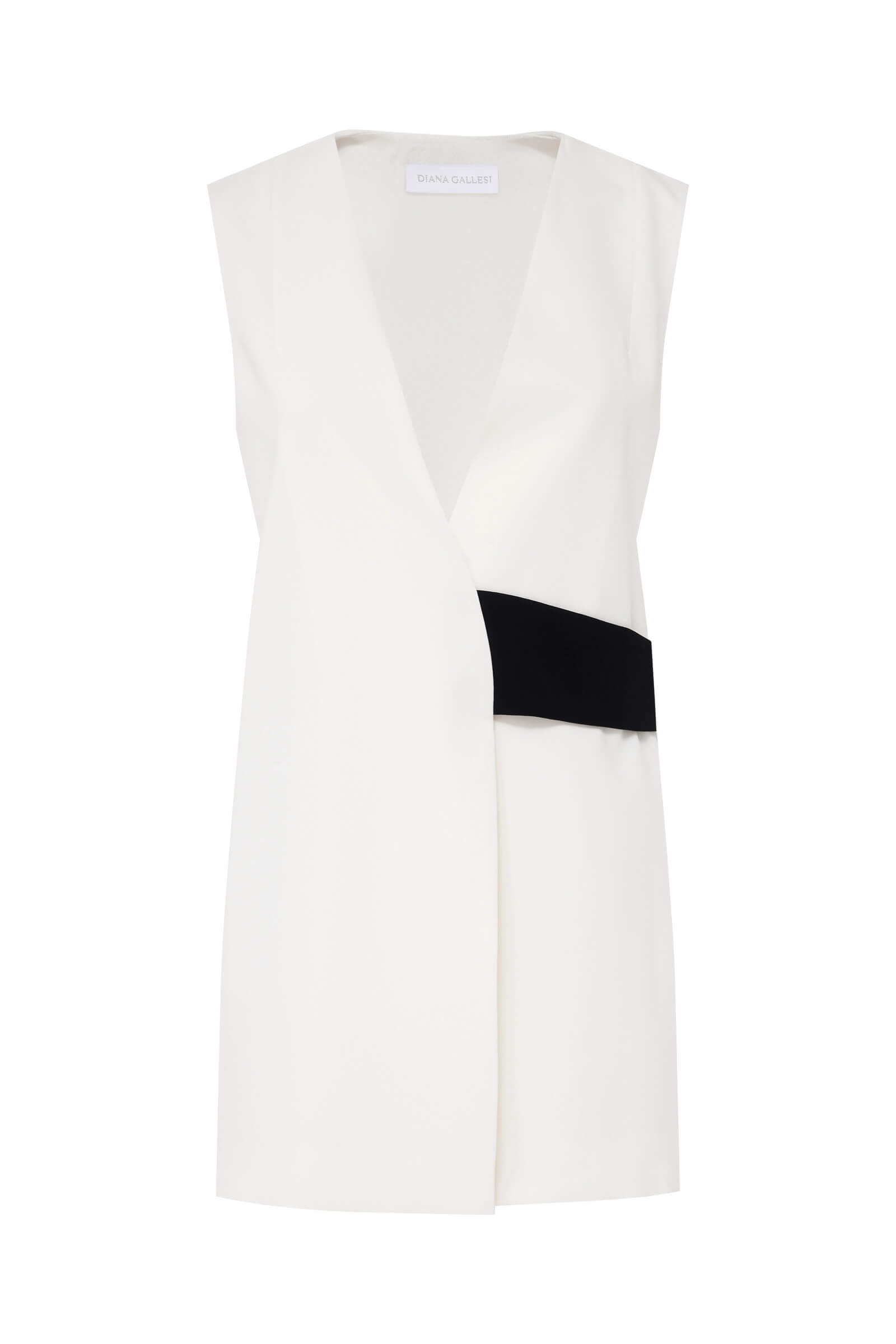 Удлиненный жилет с контрастным поясом Бренд Diana Gallesi