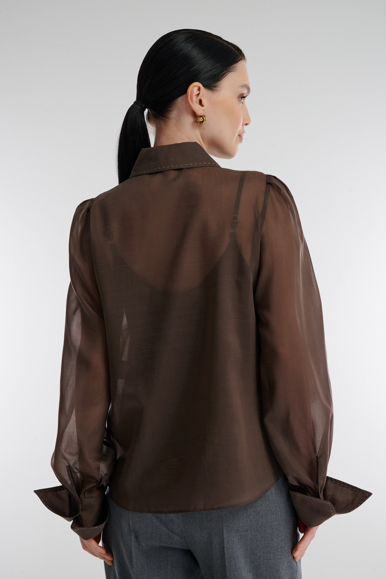 Полупрозрачная рубашка из вискозы Бренд Caterina Leman