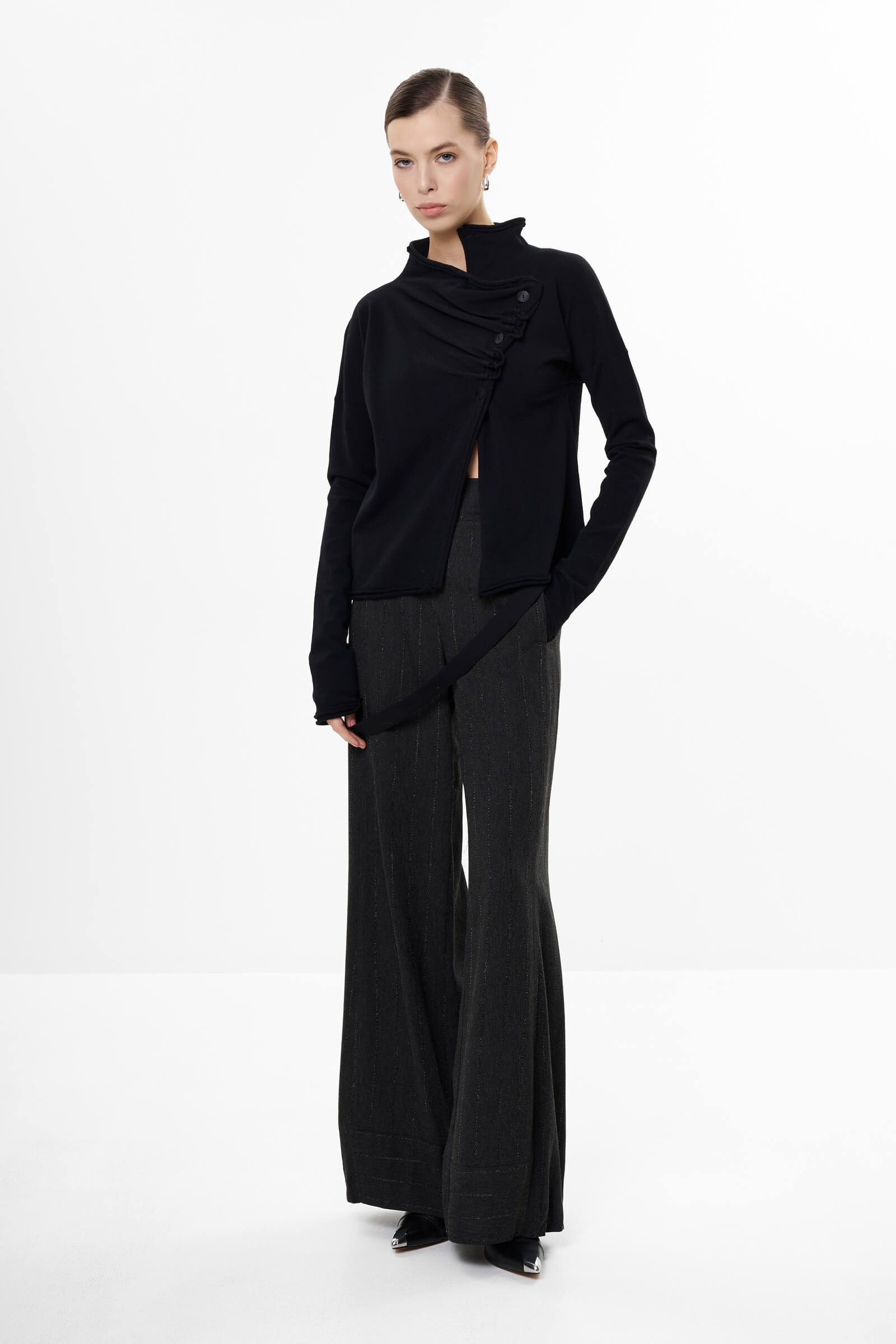 Асимметричный кардиган с драпировкой Бренд Sarah Pacini