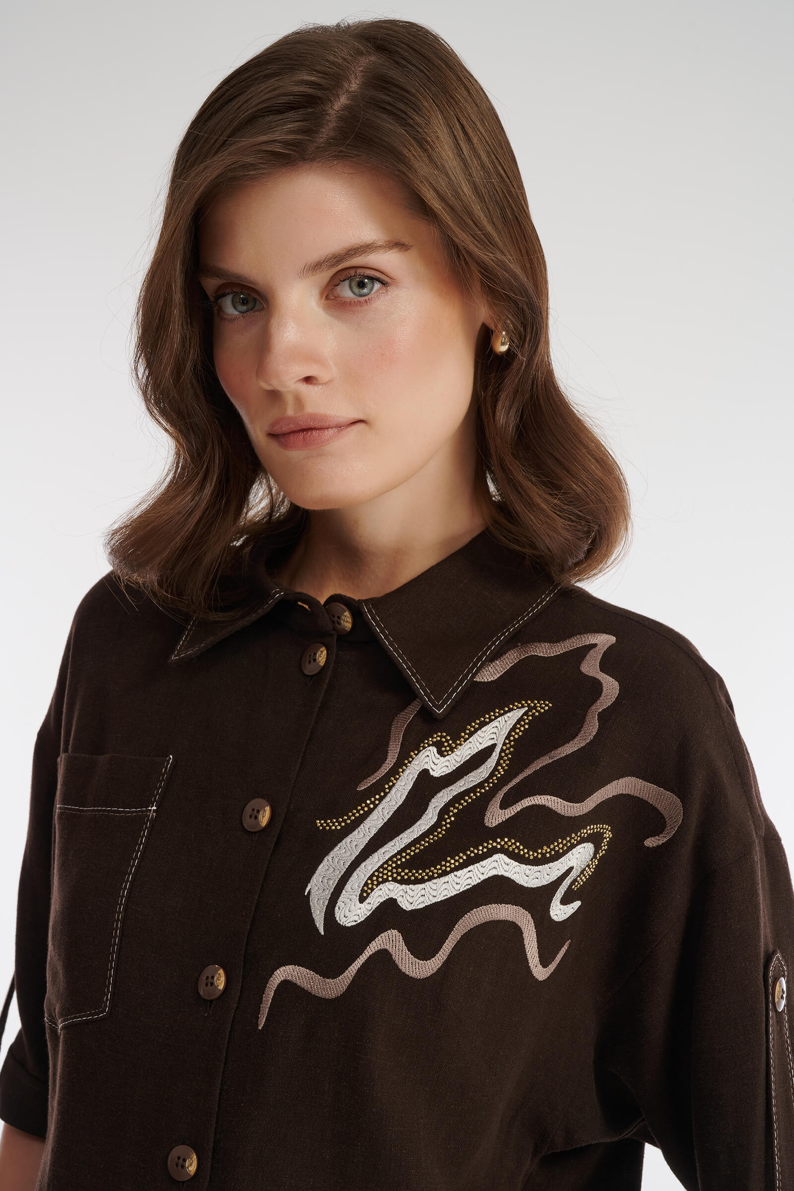 Рубашка с рукавом до локтя Бренд Caterina Leman