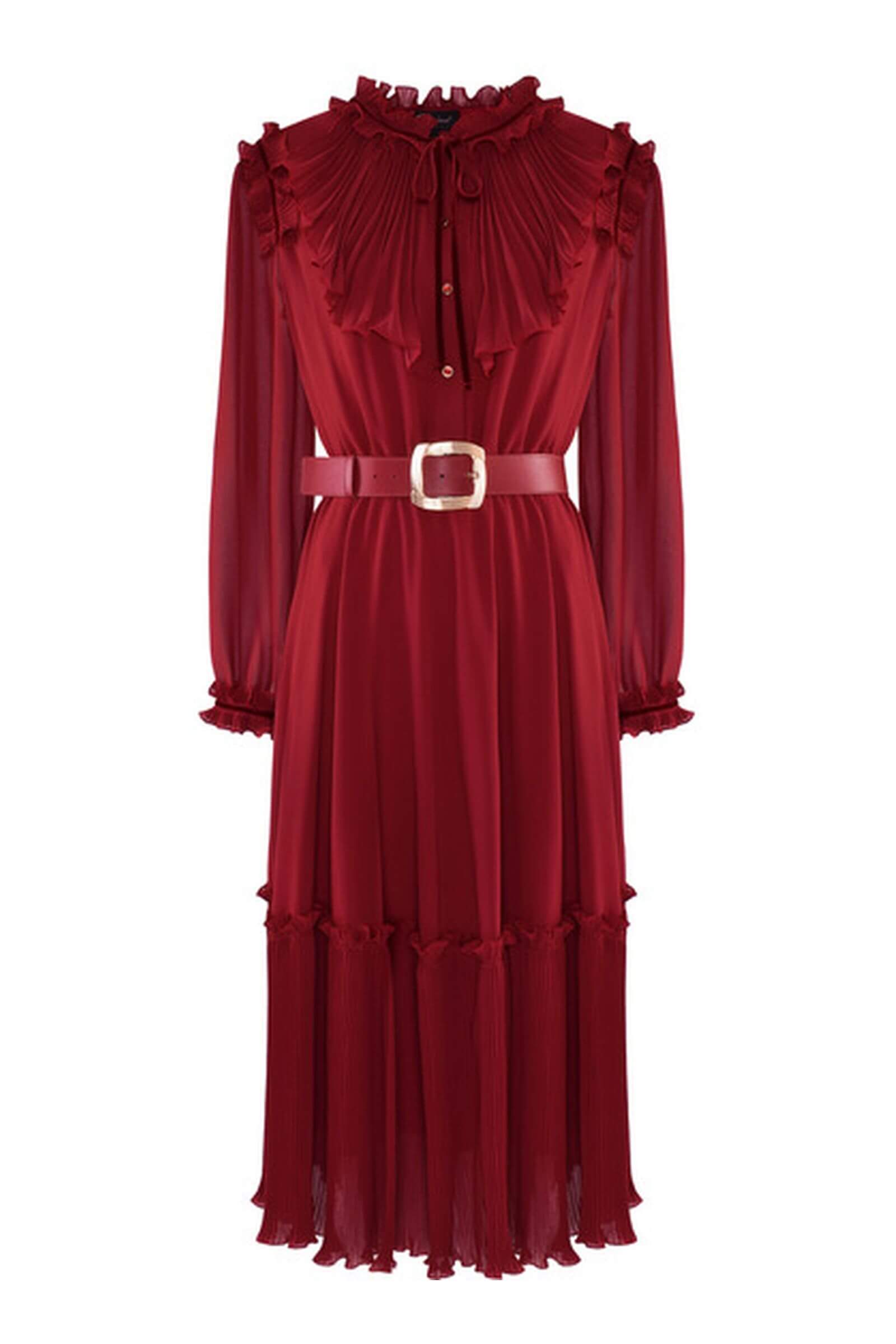 Платье-рубашка с плиссированным жабо Бренд Caterina Leman