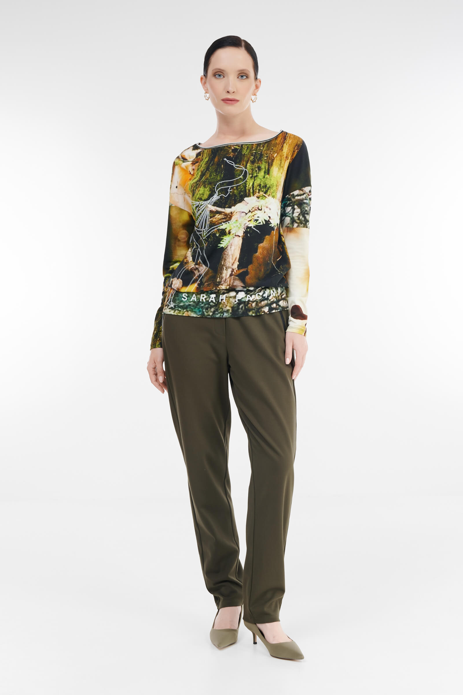 Лонгслив с вырезом-лодочкой Бренд Sarah Pacini