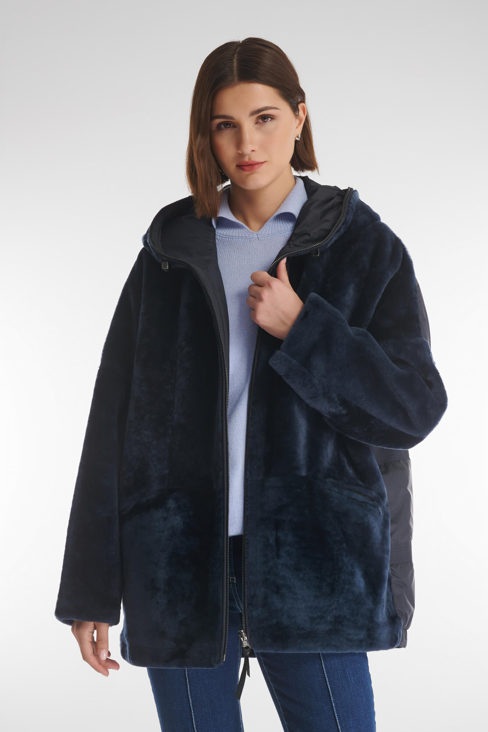 Комбинированная двусторонняя дубленка Бренд Caterina Leman