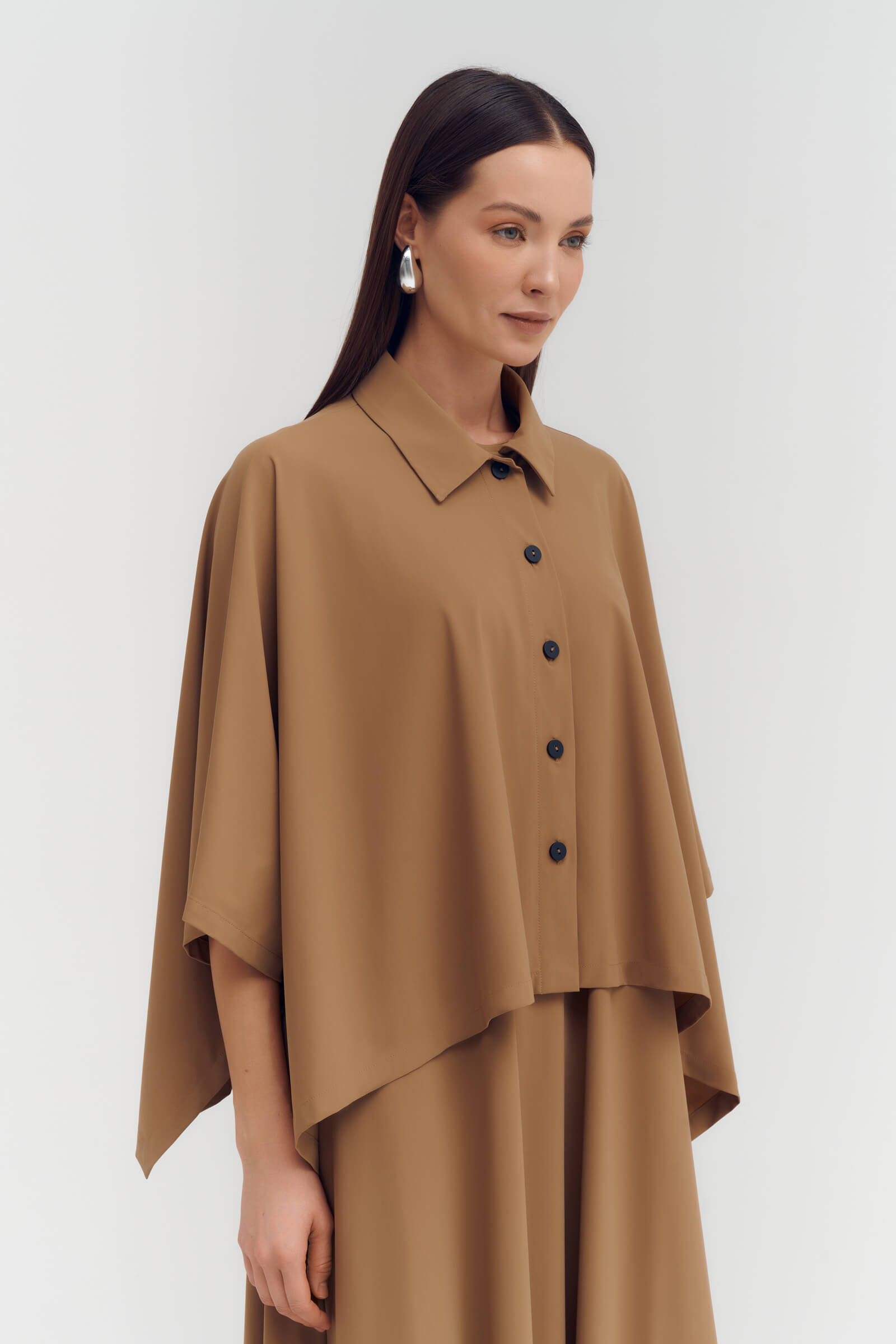 Блузка из льна свободного кроя Бренд Sarah Pacini