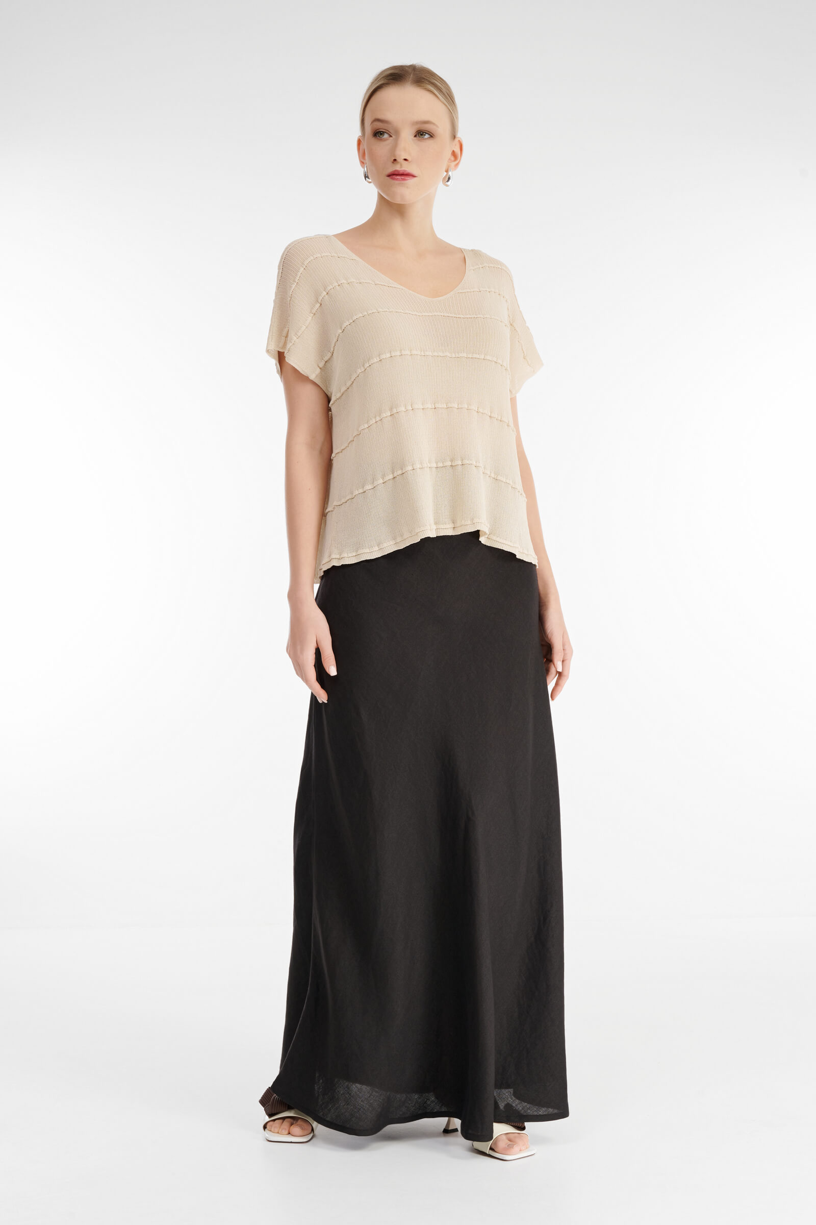 Льняная юбка макси Бренд Sarah Pacini