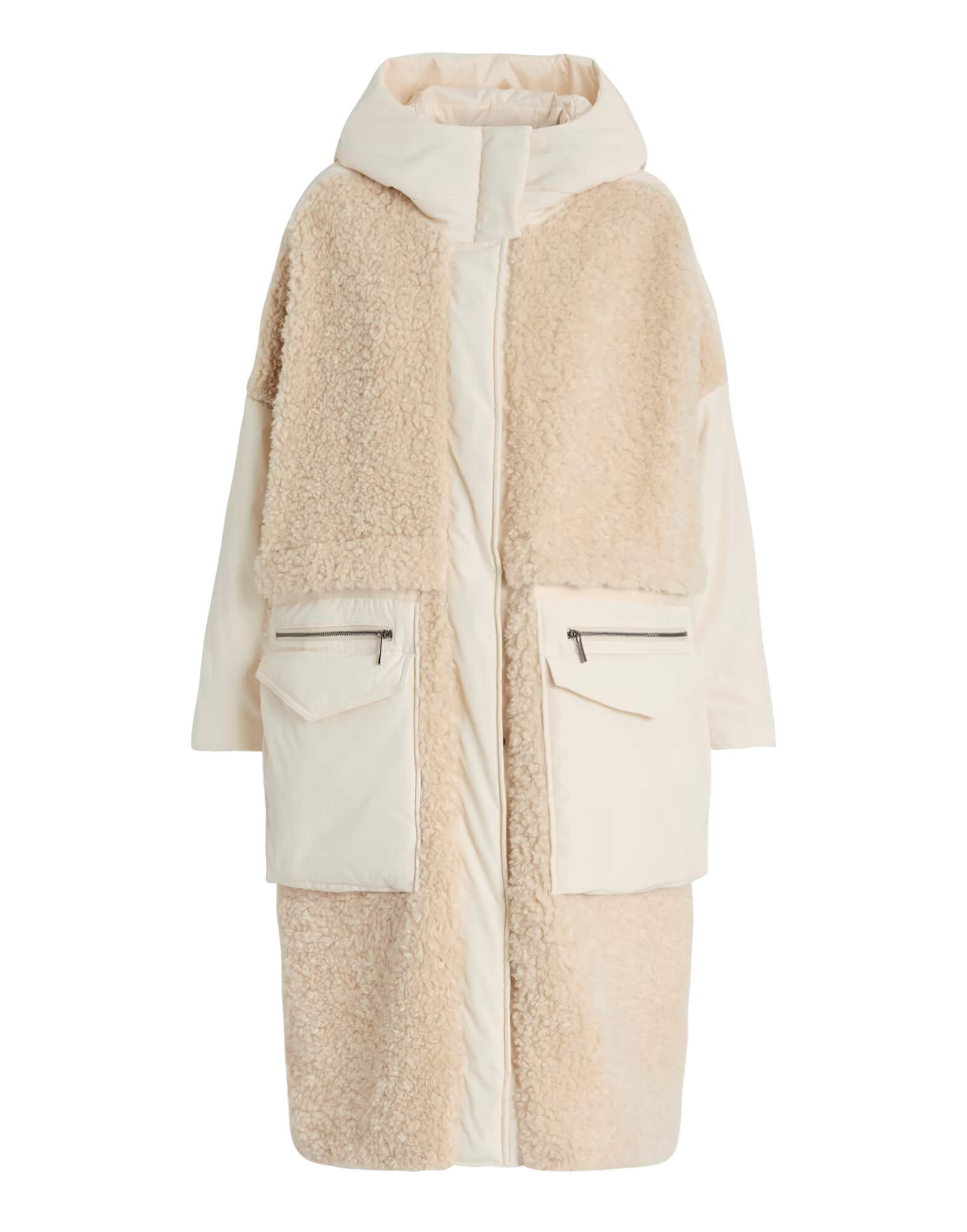 Пальто из искусственного меха и нейлона Бренд High