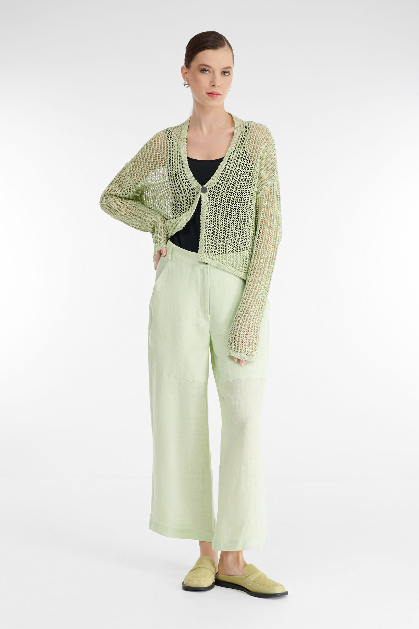 Укороченные льняные брюки Бренд Sarah Pacini