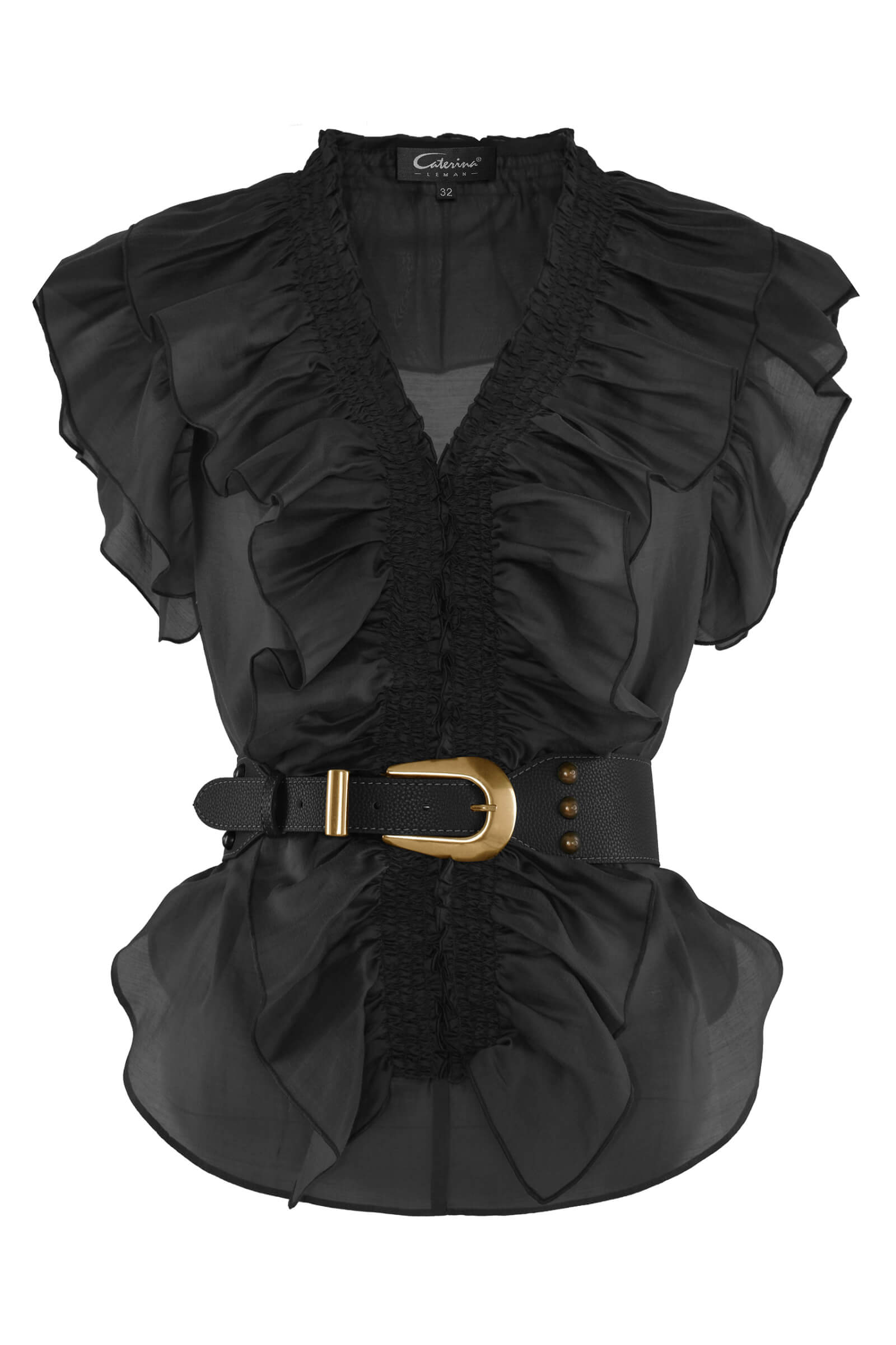 Топ с воланами и ремнем Бренд Caterina Leman