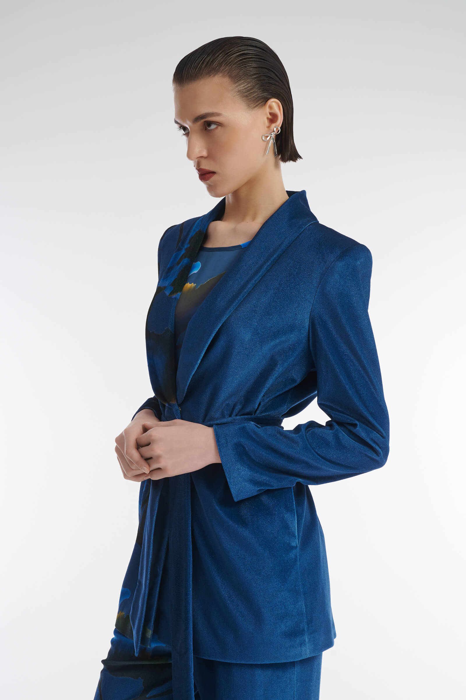 Бархатный жакет с цветочным принтом Бренд Caterina Leman