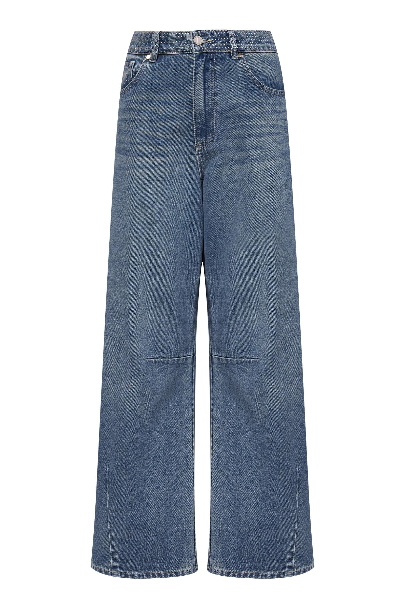 Джинсы-багги с потертостями Бренд Diana Gallesi