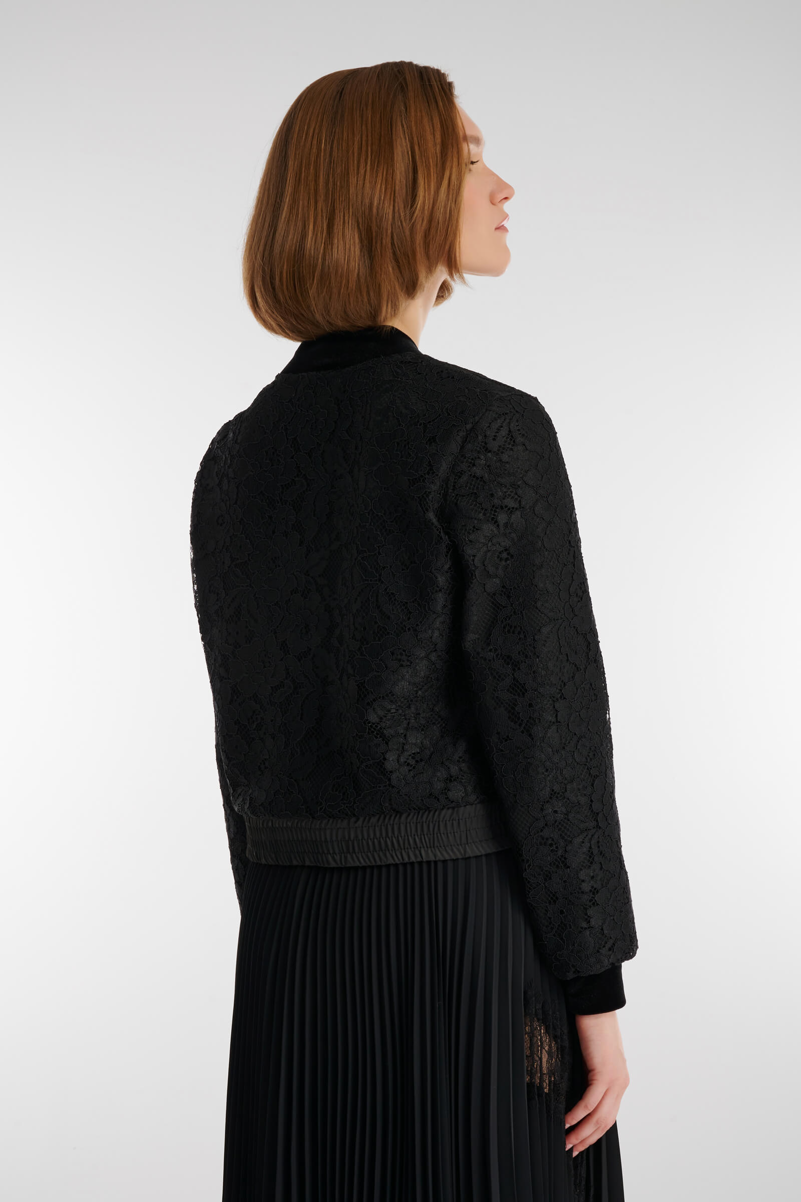 Кружевной бомбер с бархатными деталями Бренд Caterina Leman