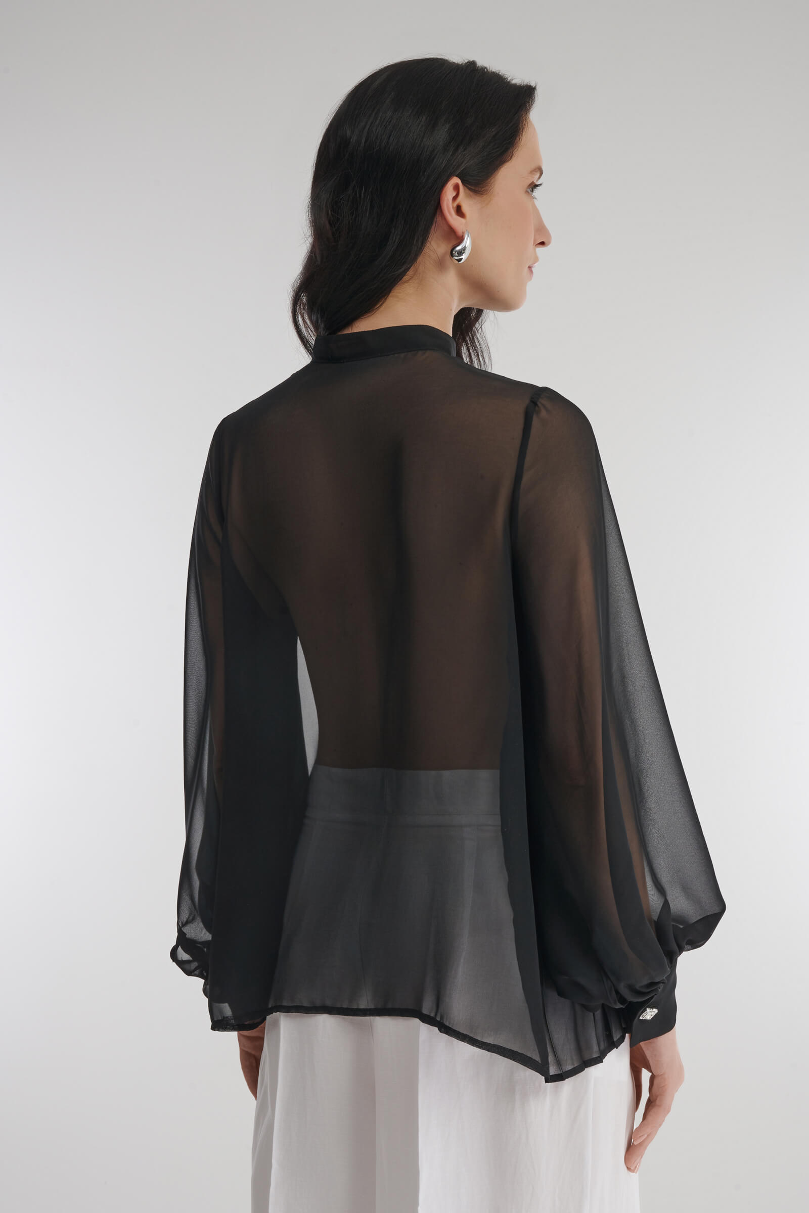 Полупрозрачная блузка с декоративными складками Бренд Milva Mi