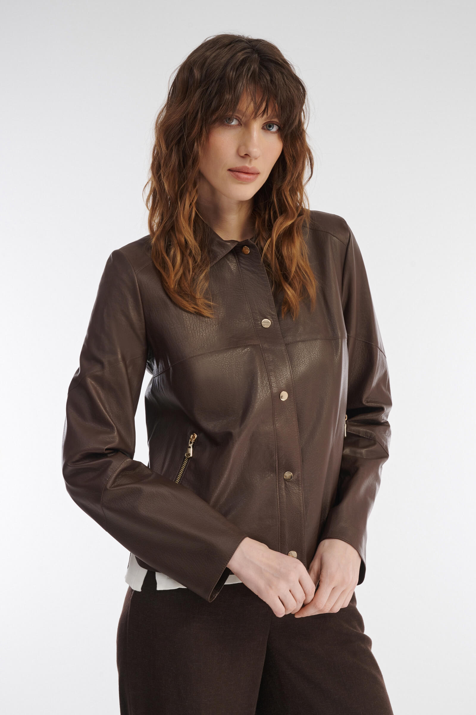 Укороченная куртка из натуральной кожи Бренд Caterina Leman