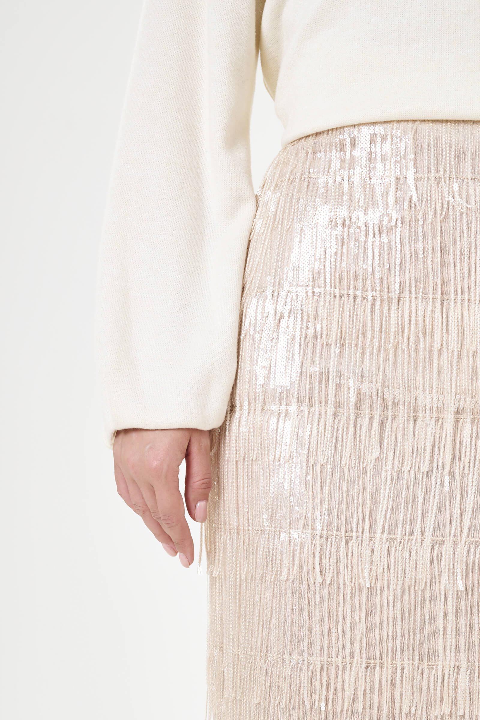 Юбка макси с бахромой из пайеток Бренд Milva Mi