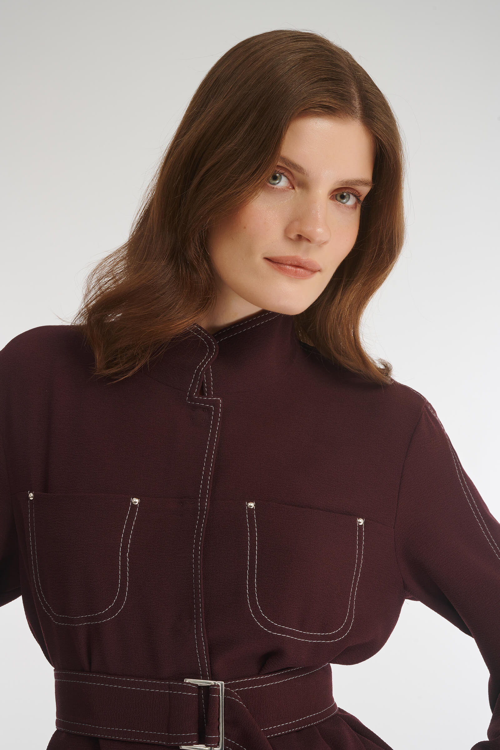 Рубашка с контрастной строчкой Бренд Caterina Leman