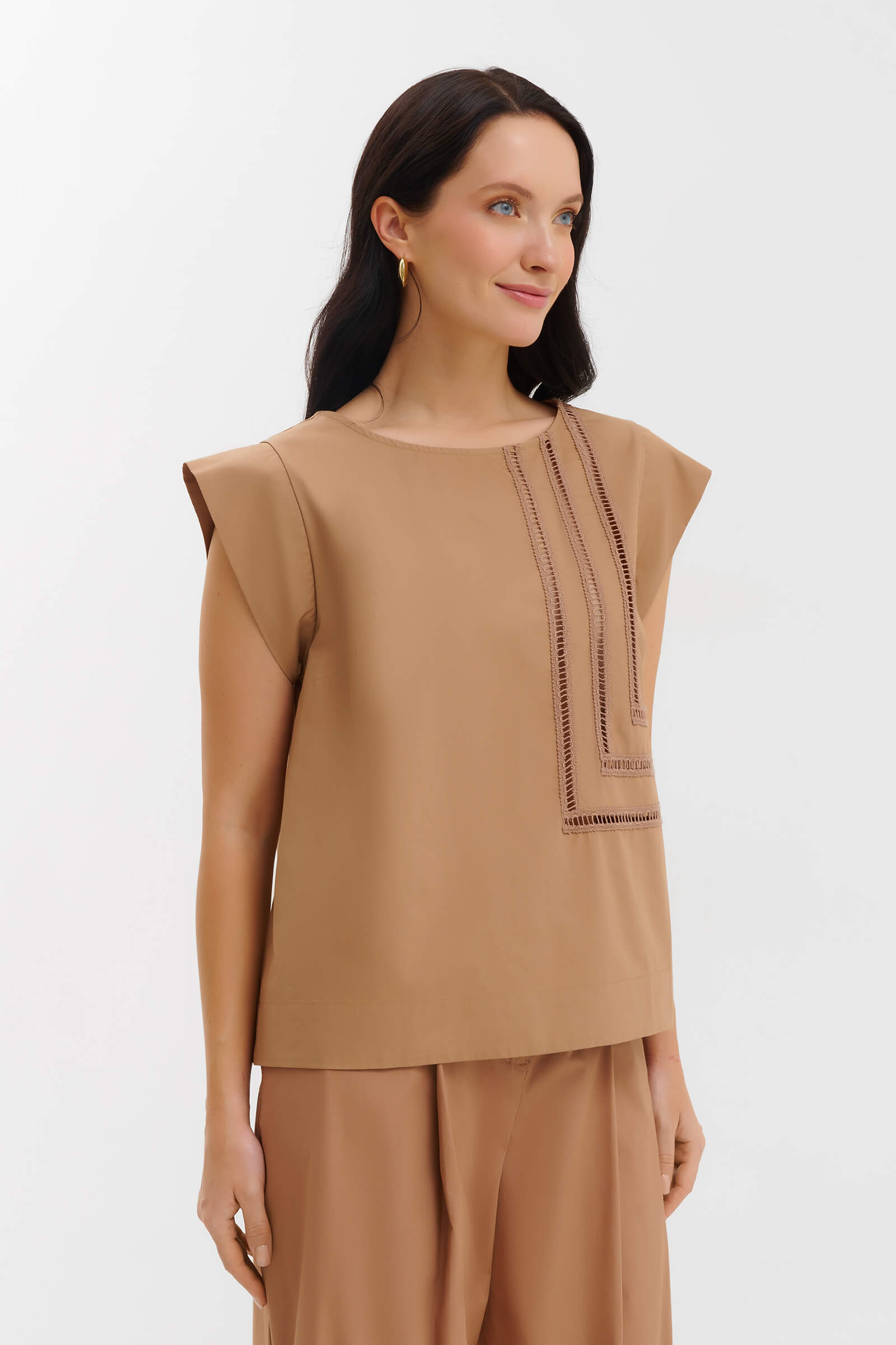 Блузка из хлопка с абстрактным узором Бренд Milva Mi