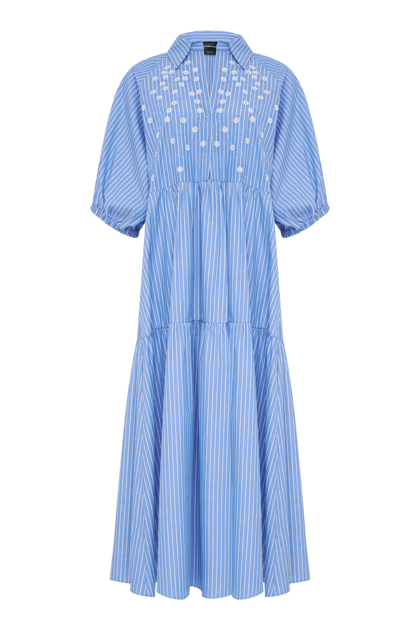 Хлопковое платье-рубашка с цветочной вышивкой Бренд Daniela Drei