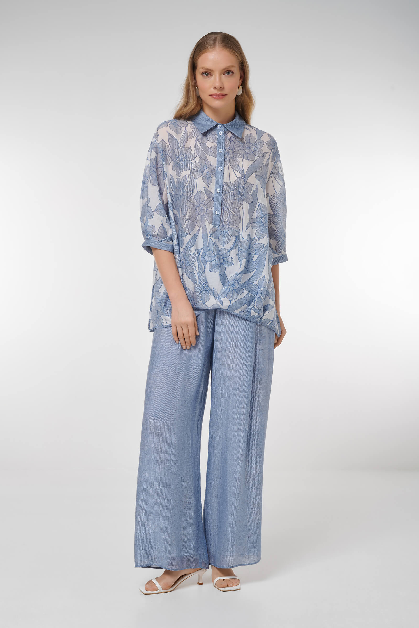 Блузка с цветочным принтом Бренд Caterina Leman