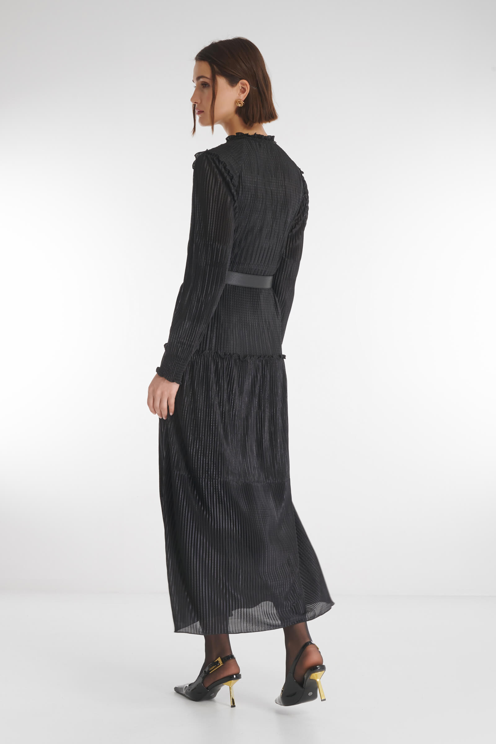 Длинное платье с эффектом плиссировки Бренд Caterina Leman