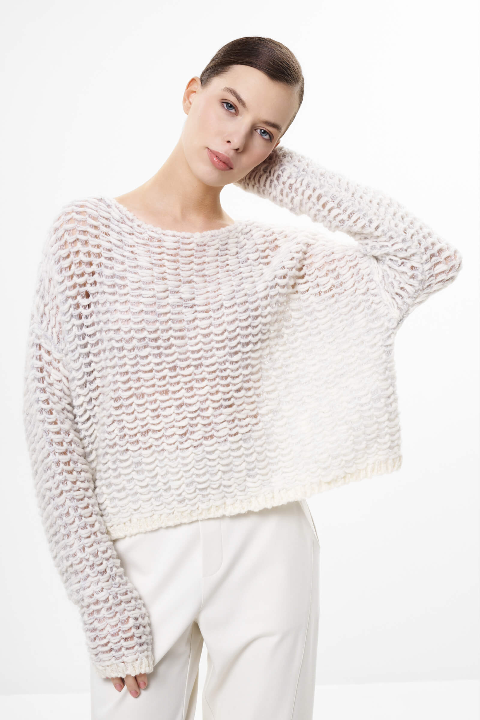 Фактурный джемпер из шерсти и мохера Бренд Sarah Pacini