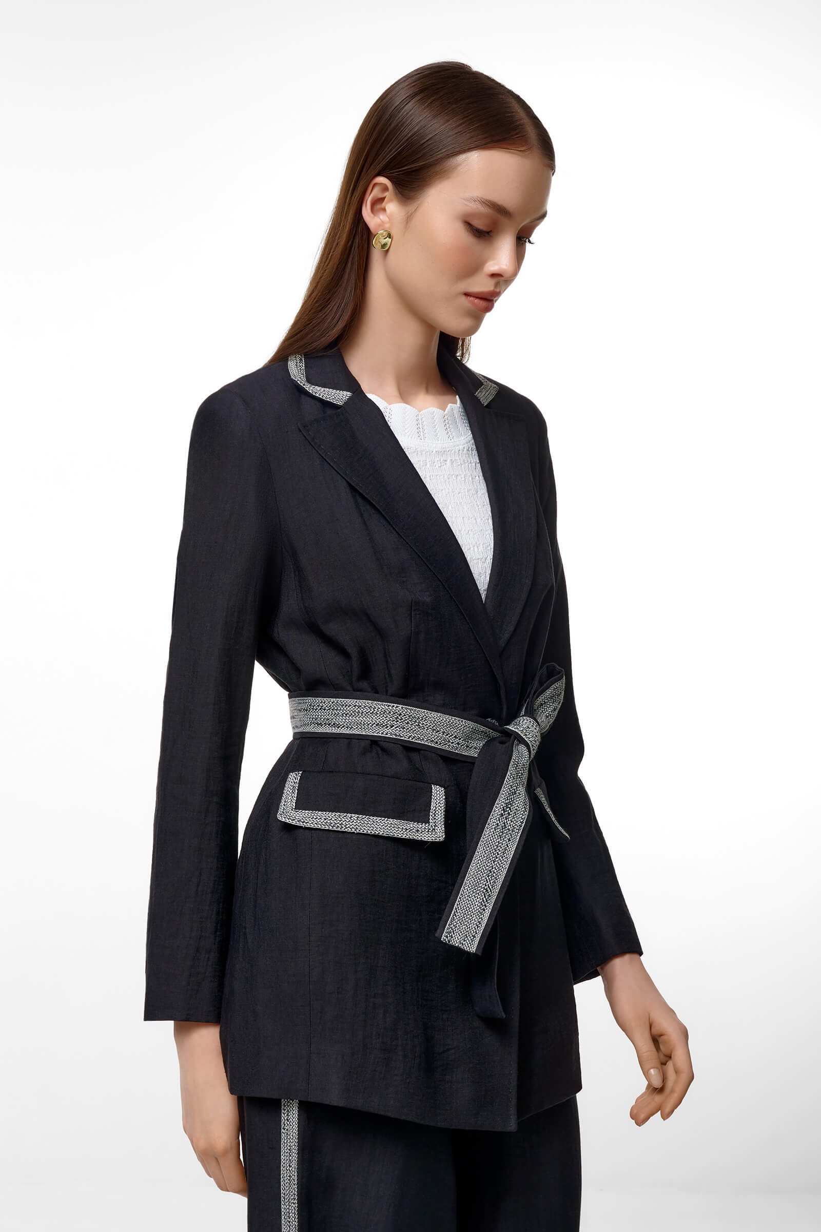 Приталенный жакет с поясом Бренд Caterina Leman