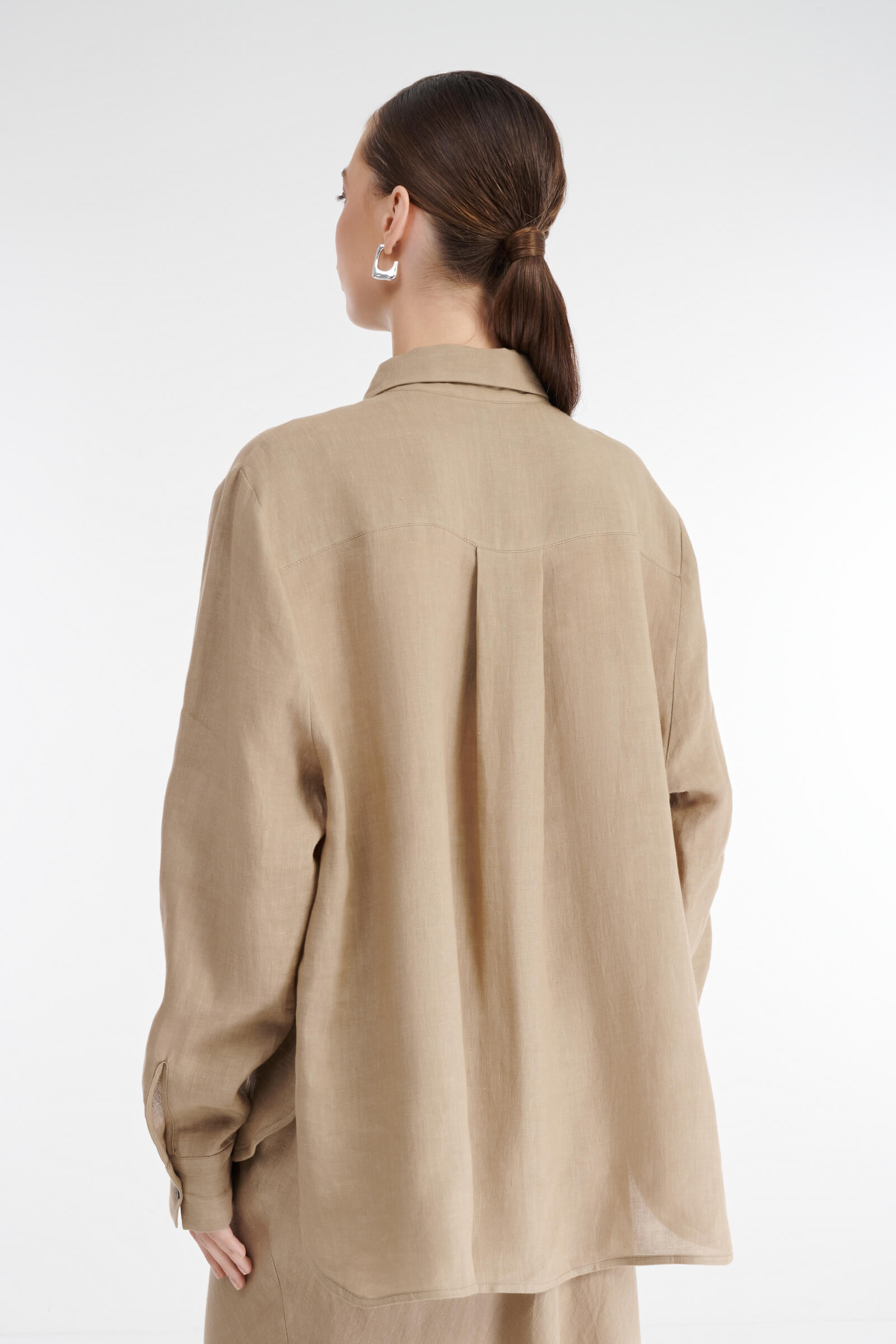 Льняная рубашка на пуговицах Бренд Sarah Pacini