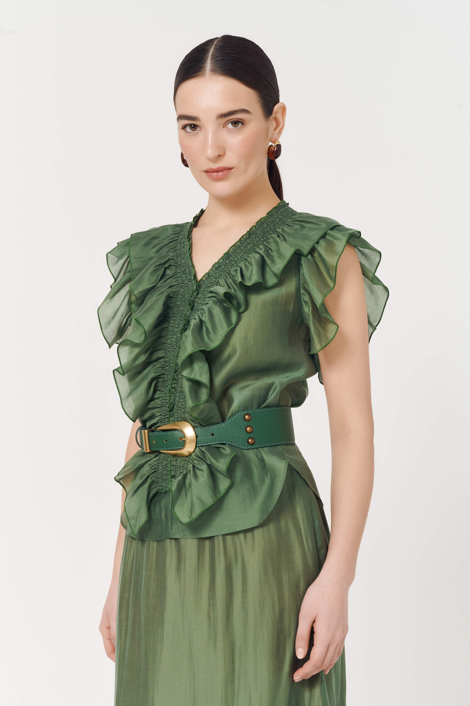 Топ с воланами и ремнем Бренд Caterina Leman