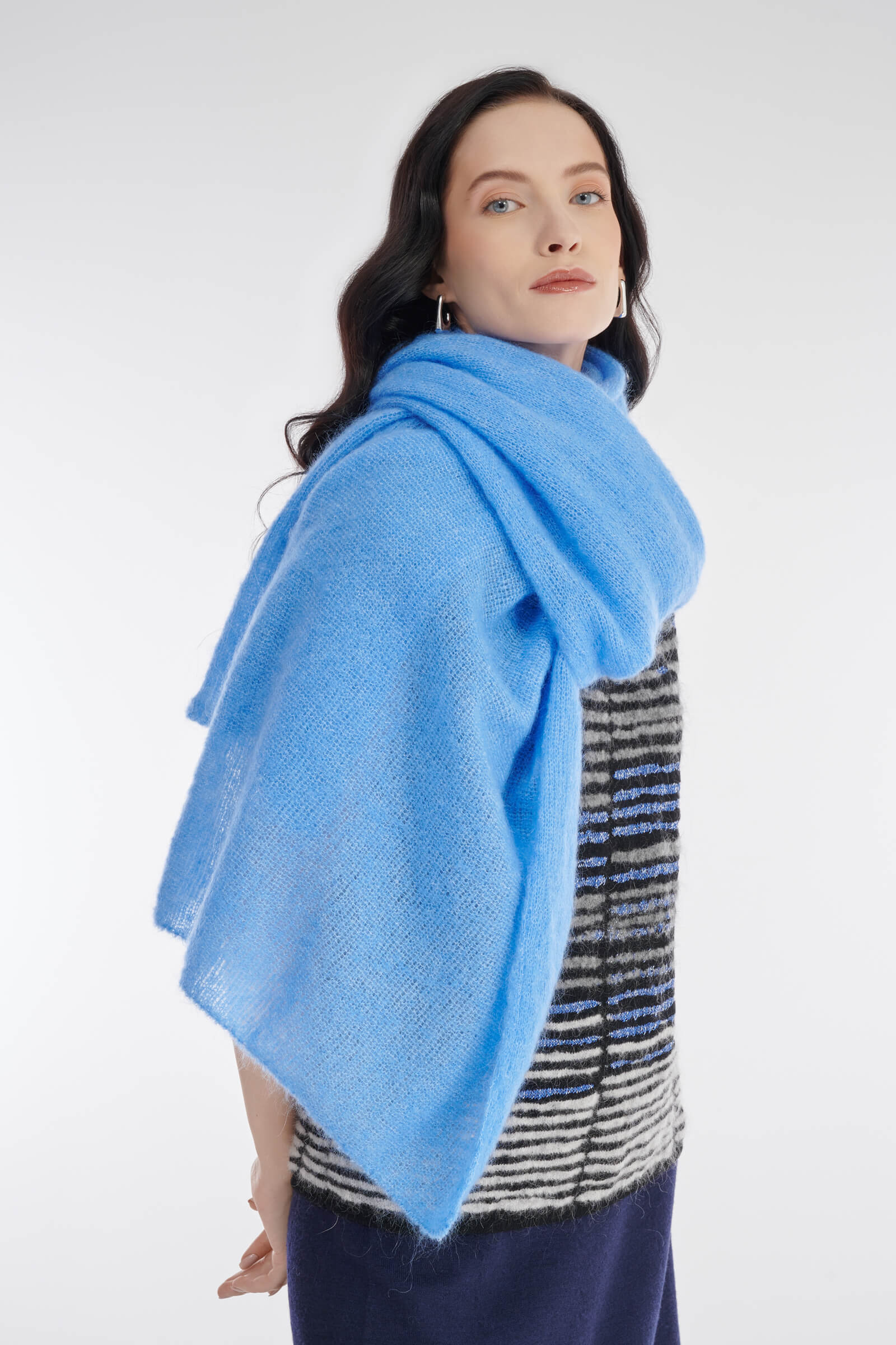 Шарф из мохера и шерсти мериноса Бренд Sarah Pacini