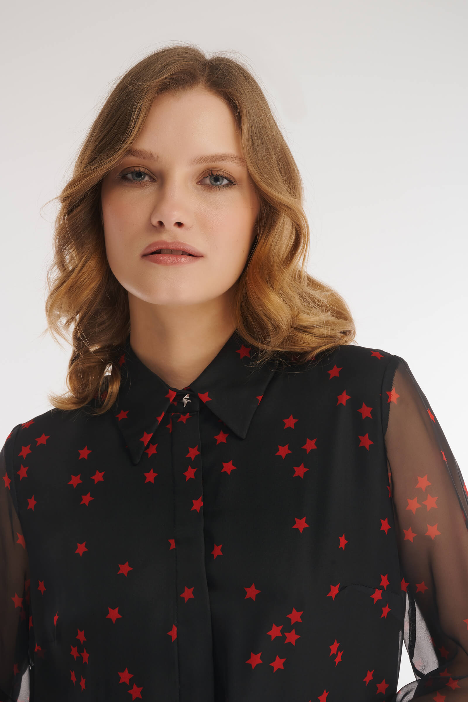 Рубашка из поливискозы с принтом Бренд Caterina Leman