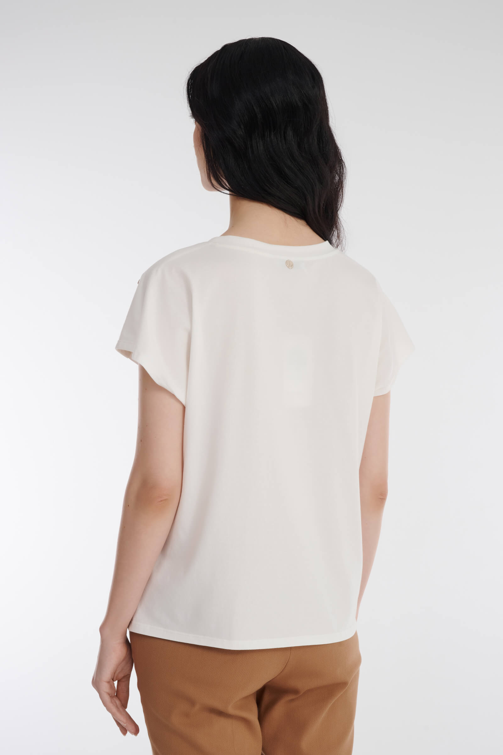 Хлопковая футболка с заклепками Бренд Diana Gallesi