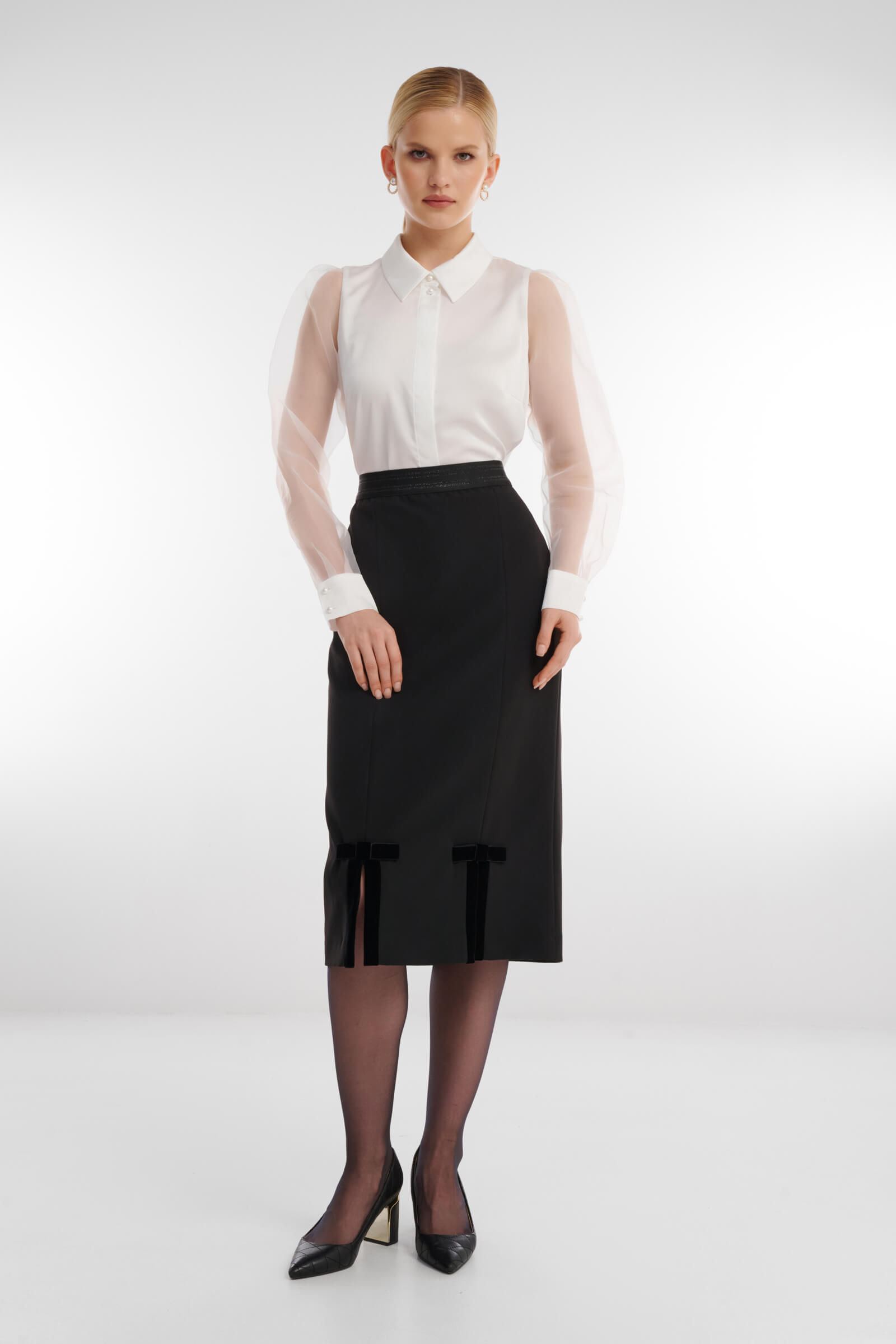 Юбка с бархатными вставками Бренд Caterina Leman