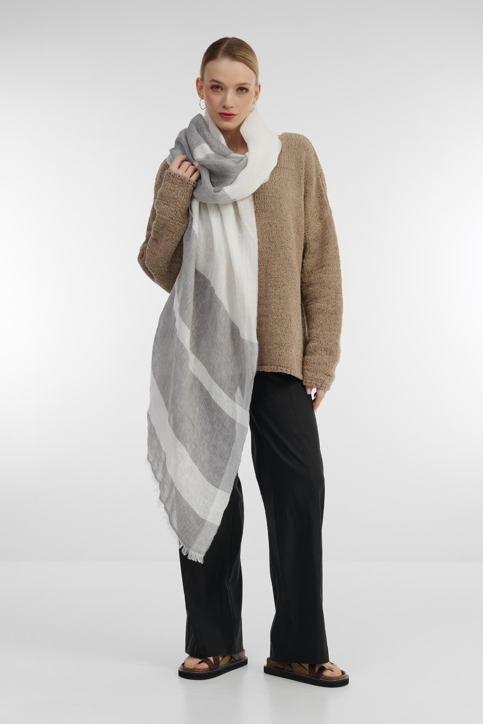 Льняной палантин Бренд Rocco Ragni