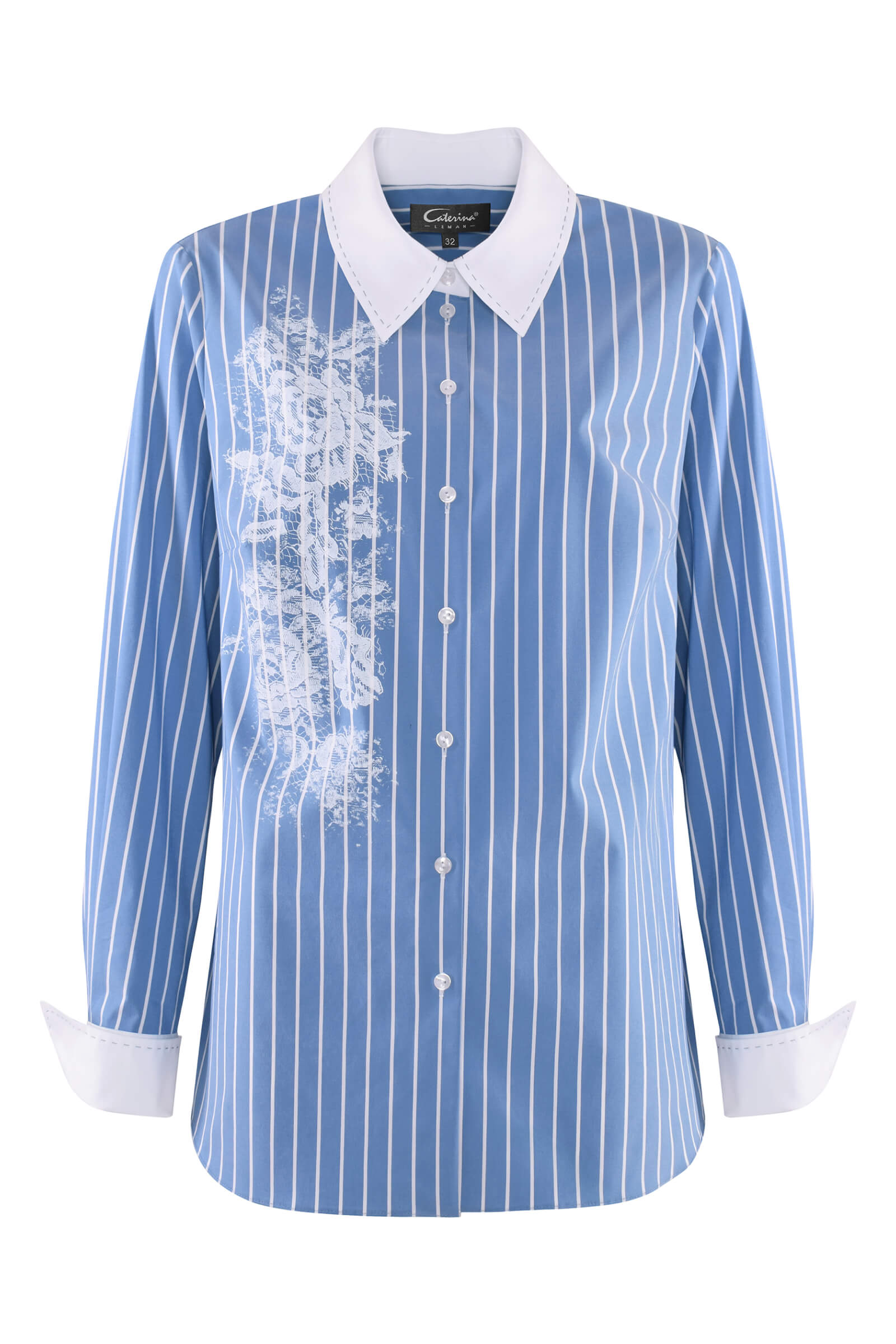 Рубашка в полоску с кружевом Бренд Caterina Leman