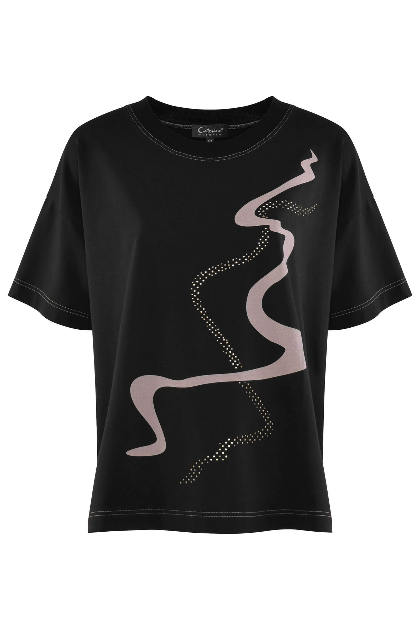 Футболка с принтом и стразами Бренд Caterina Leman