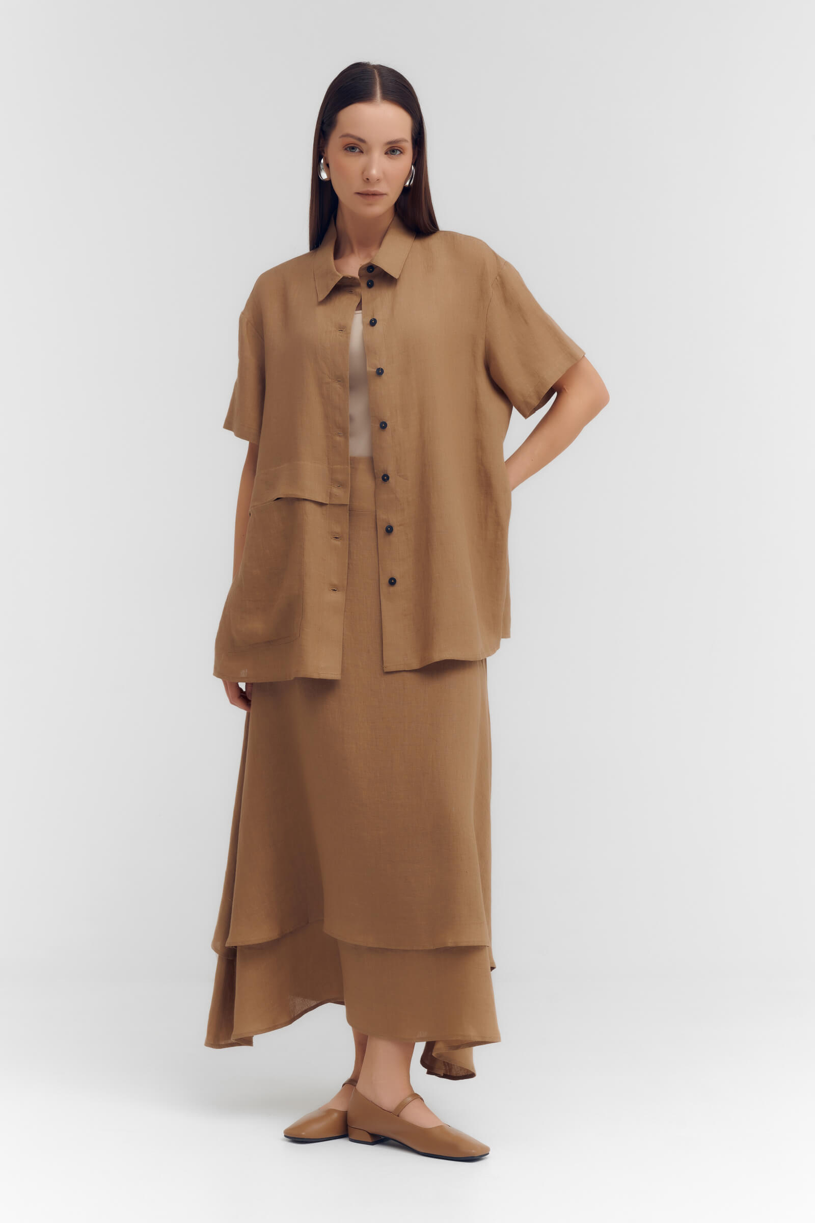 Рубашка из льна Бренд Sarah Pacini