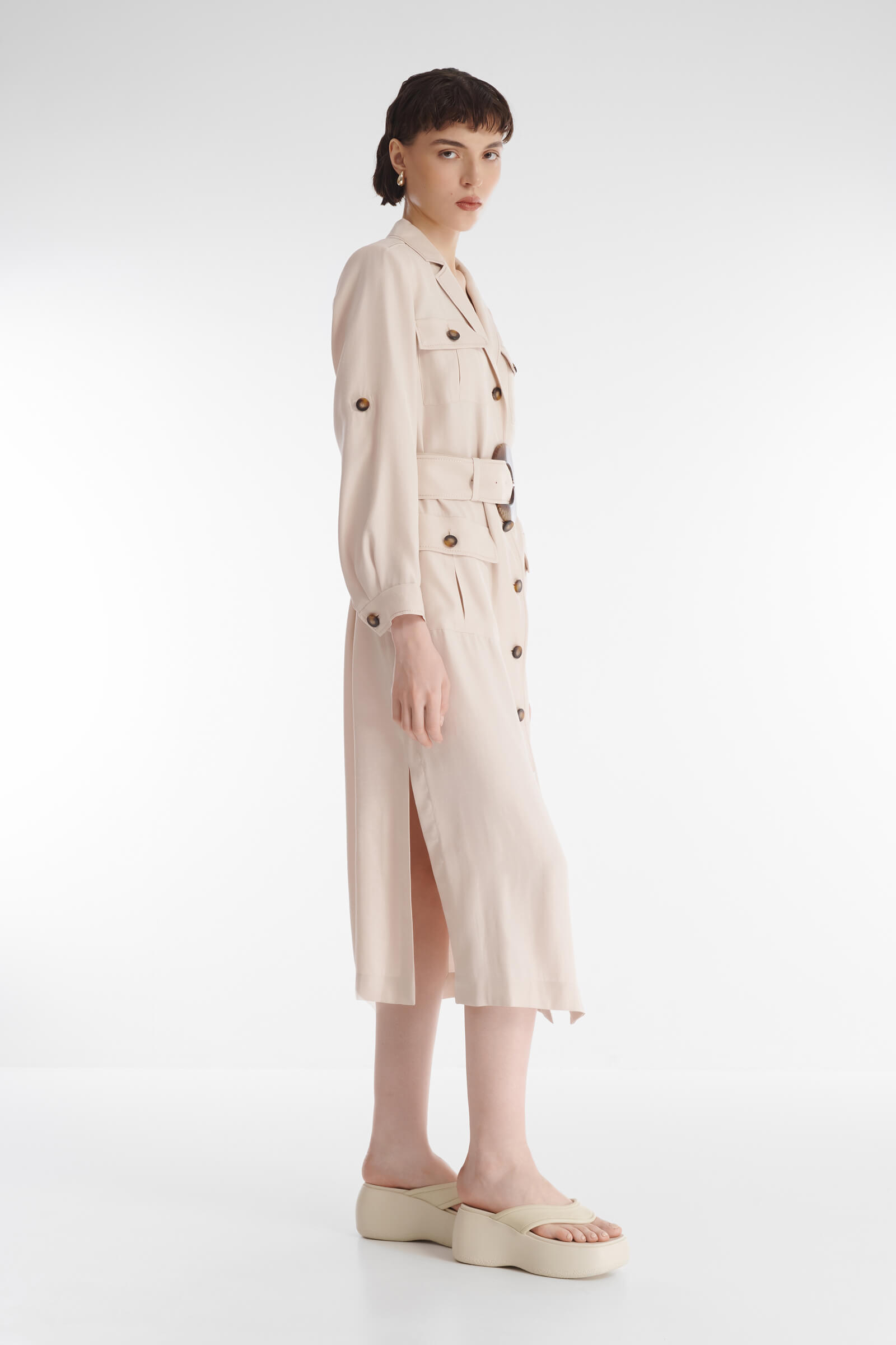 Платье-рубашка с накладными карманами Бренд Caterina Leman