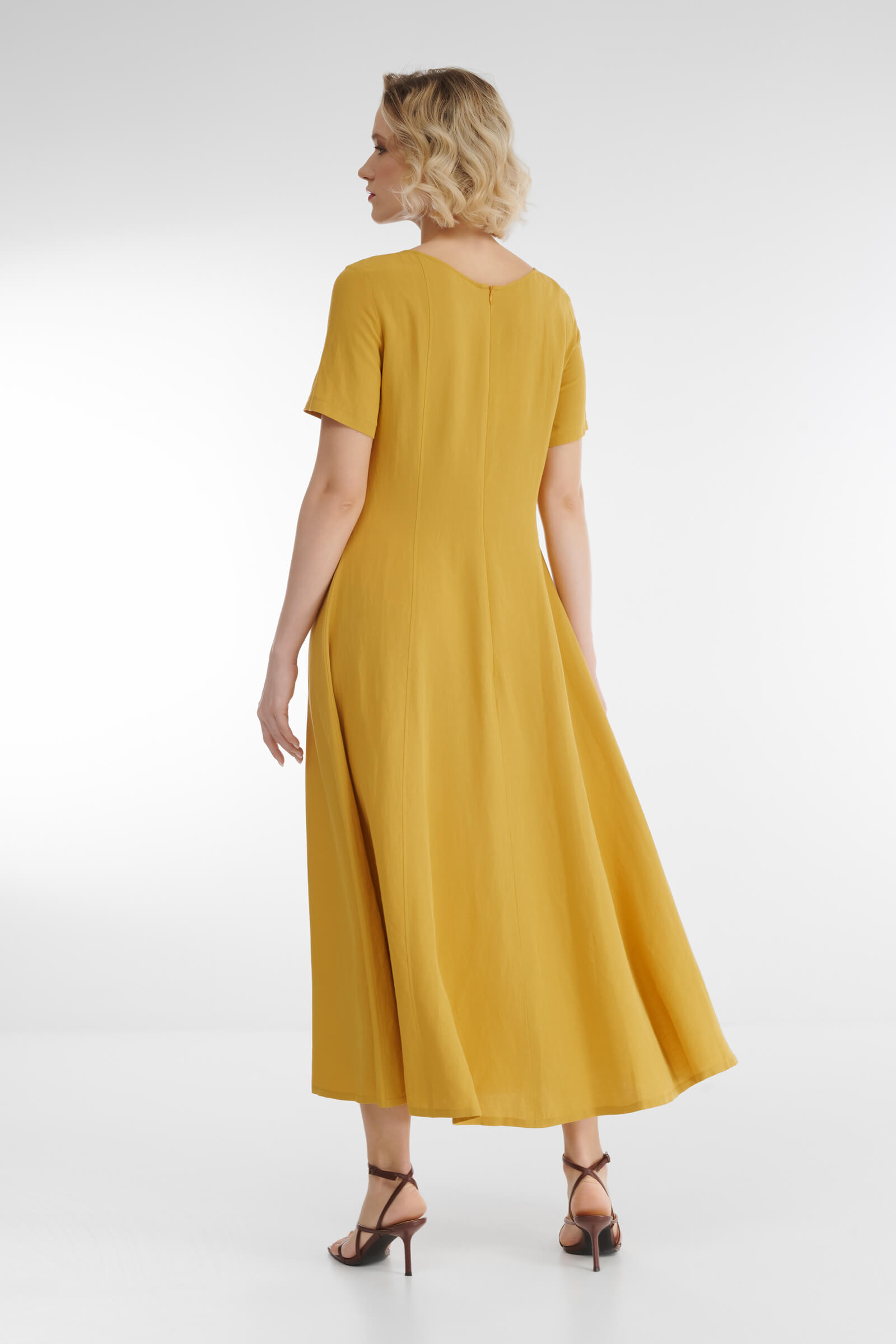 Платье расклешенного кроя из шелковистой вискозы Бренд Diana Gallesi