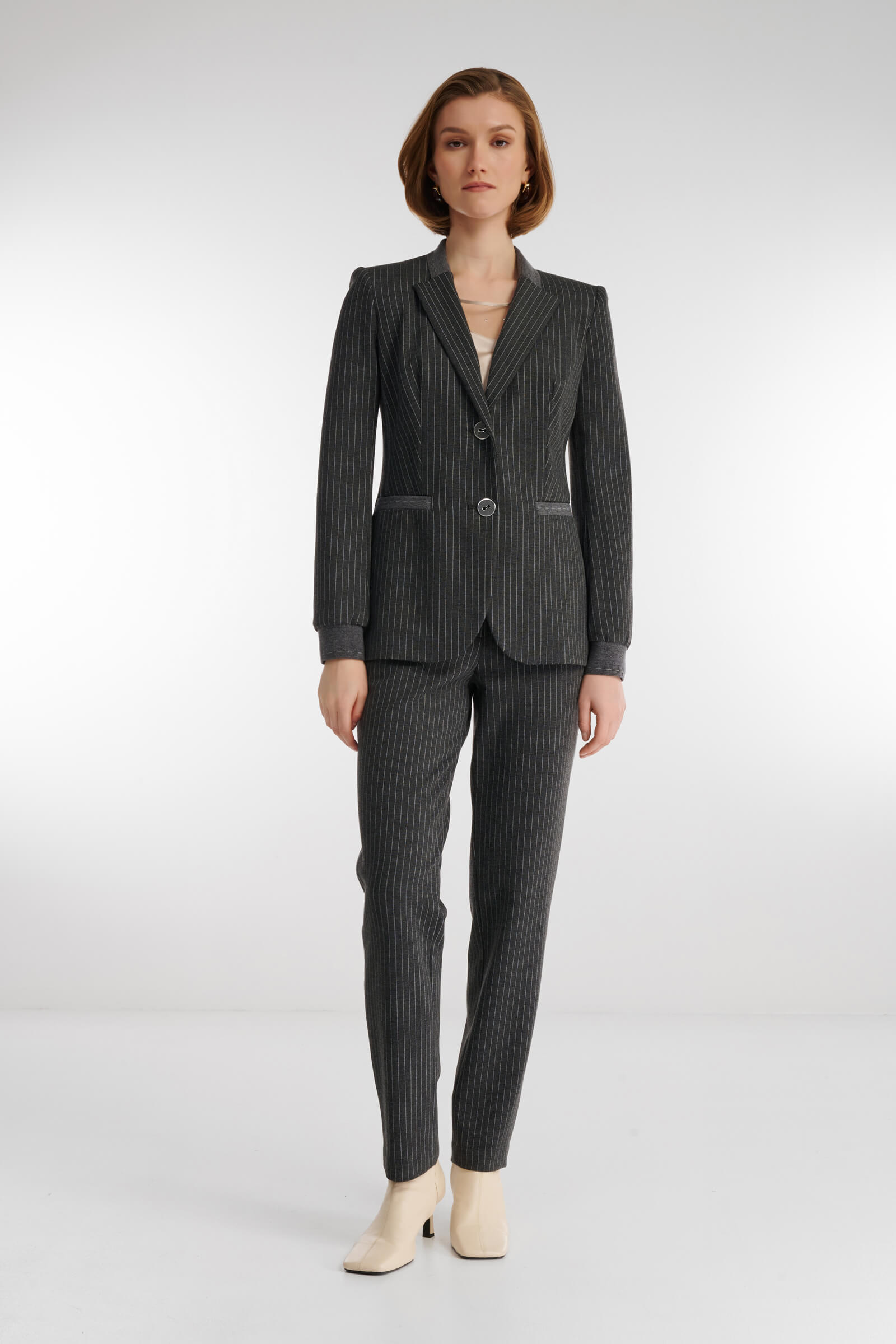 Брюки в полоску из смесовой вискозы Бренд Caterina Leman