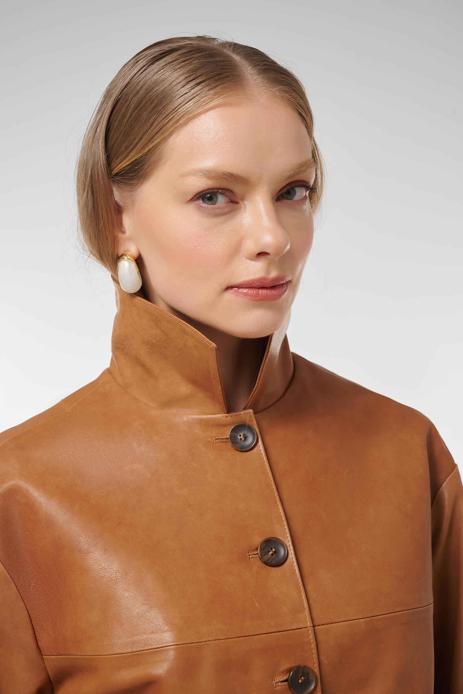 Удлиненная куртка из натуральной кожи Бренд Caterina Leman