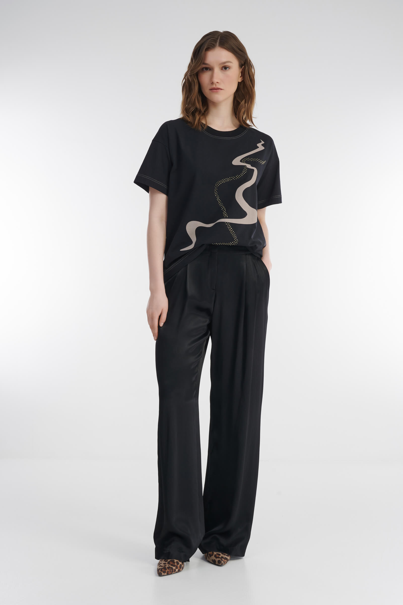 Футболка с принтом и стразами Бренд Caterina Leman