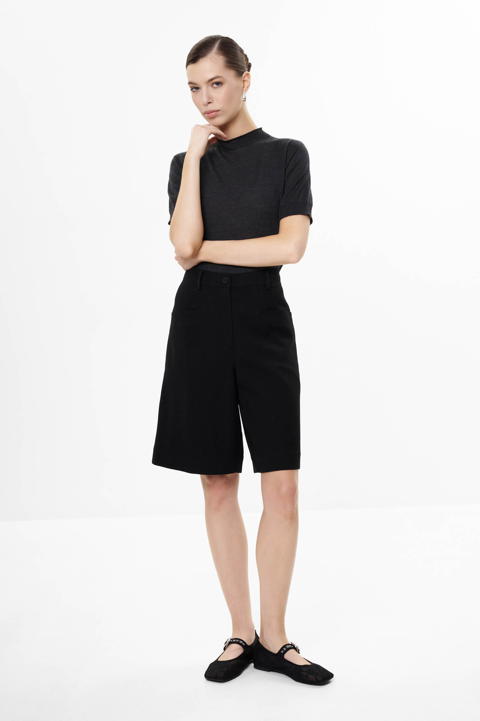 Шорты-бермуды из шерсти Бренд Sarah Pacini