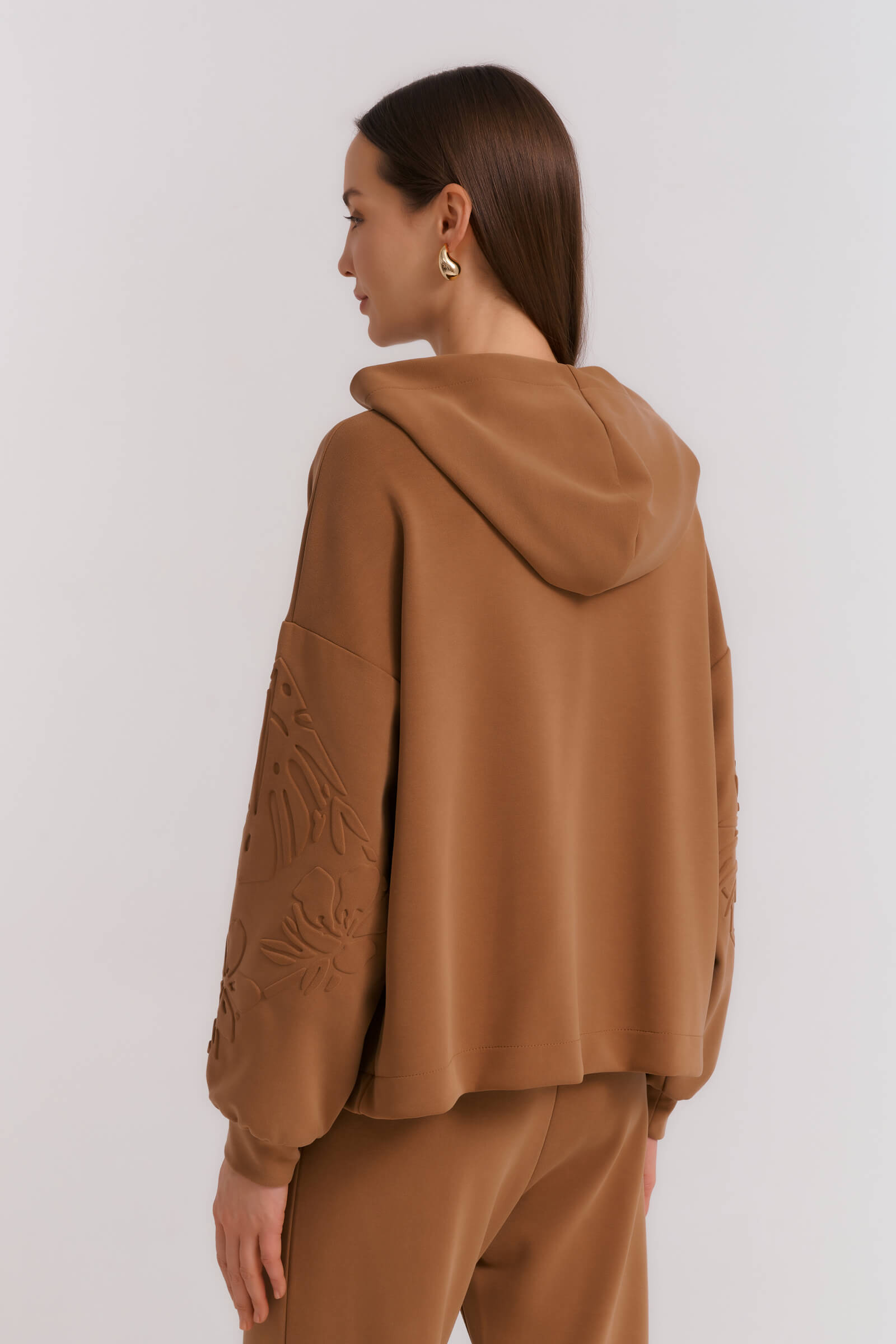 Толстовка с капюшоном и фактурным рисунком Бренд Diana Gallesi