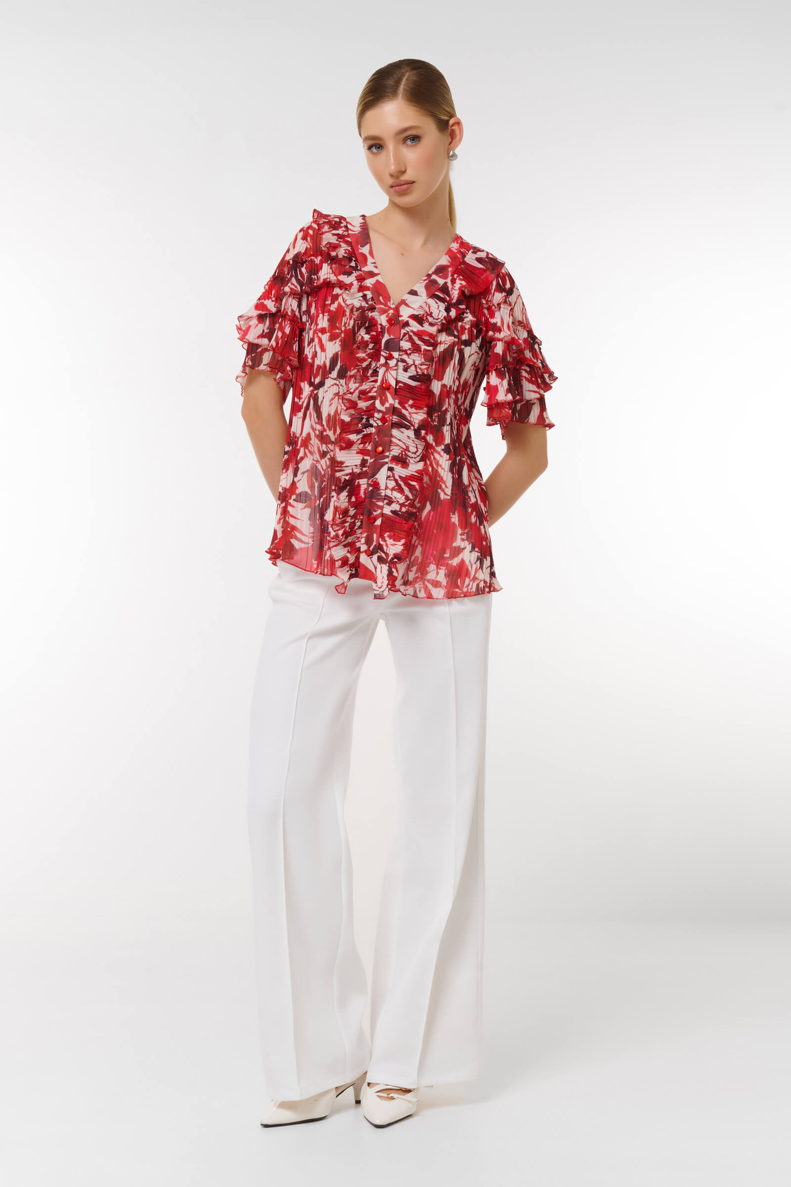 Блузка с цветочным принтом Бренд Caterina Leman