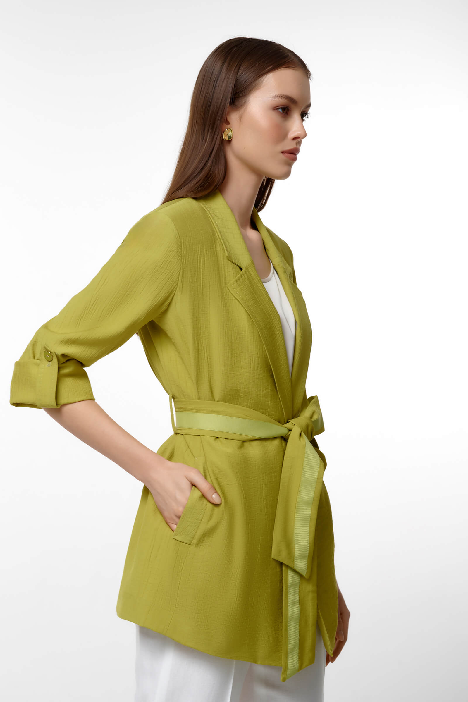 Жакет с поясом и рукавом 3/4 Бренд Caterina Leman