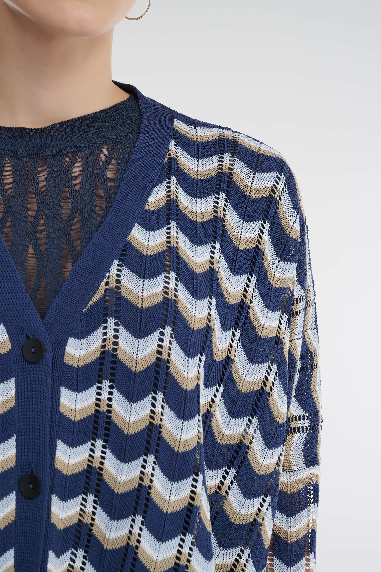 Удлиненный кардиган на пуговицах Бренд Sarah Pacini