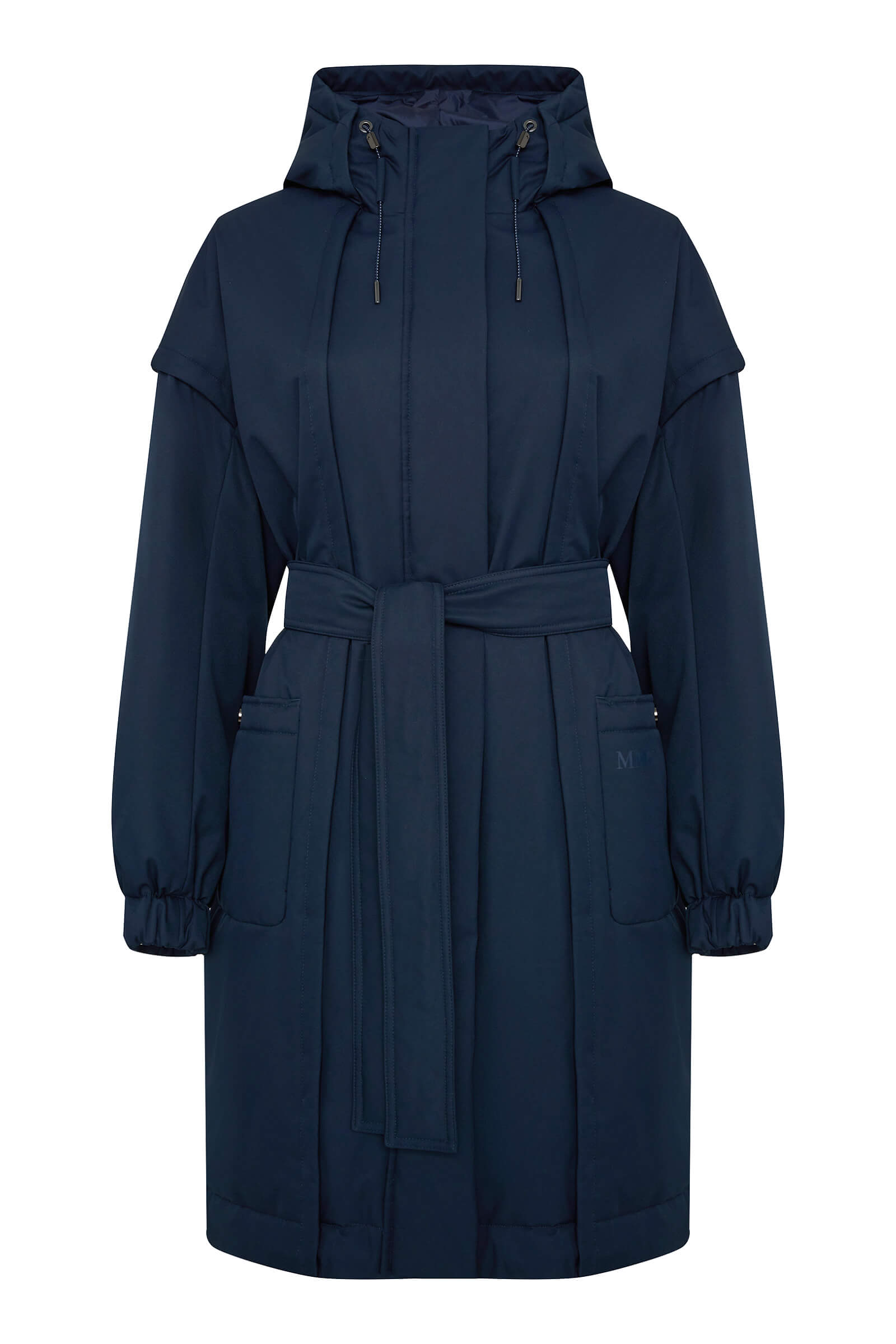 Утепленное пальто с капюшоном Бренд MM