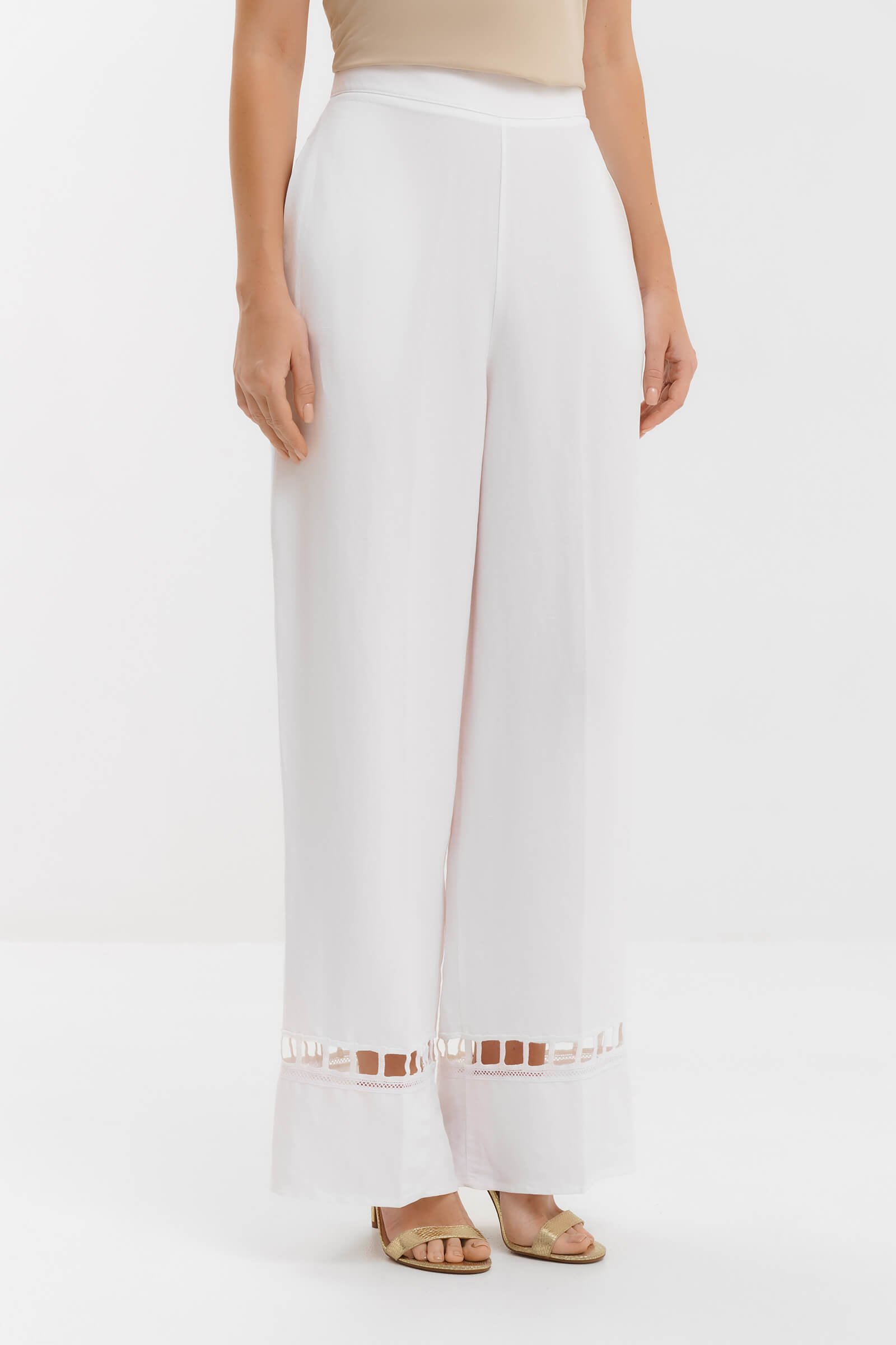 Брюки с перфорацией из льна Бренд Milva Mi